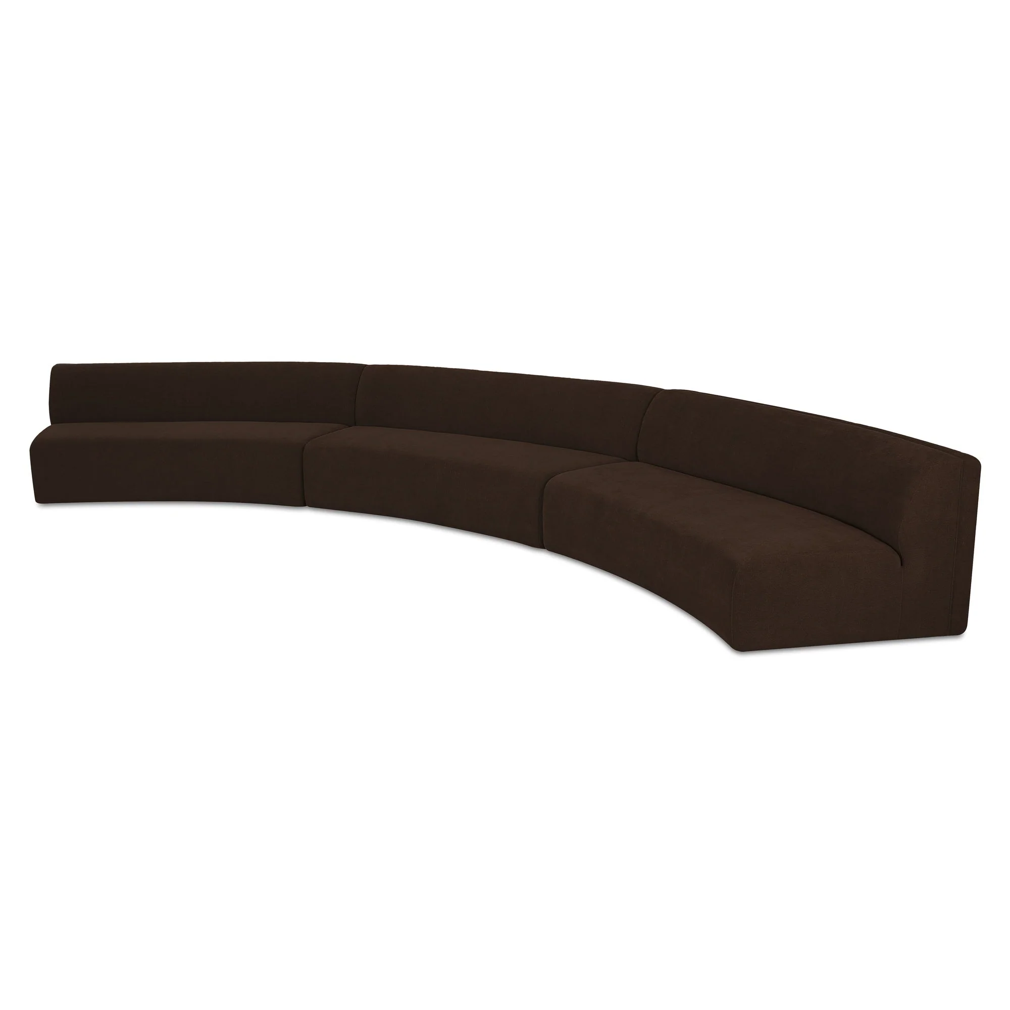 Naomi 3 Piece Concave Modular Sectional Dark Brown - Image 3