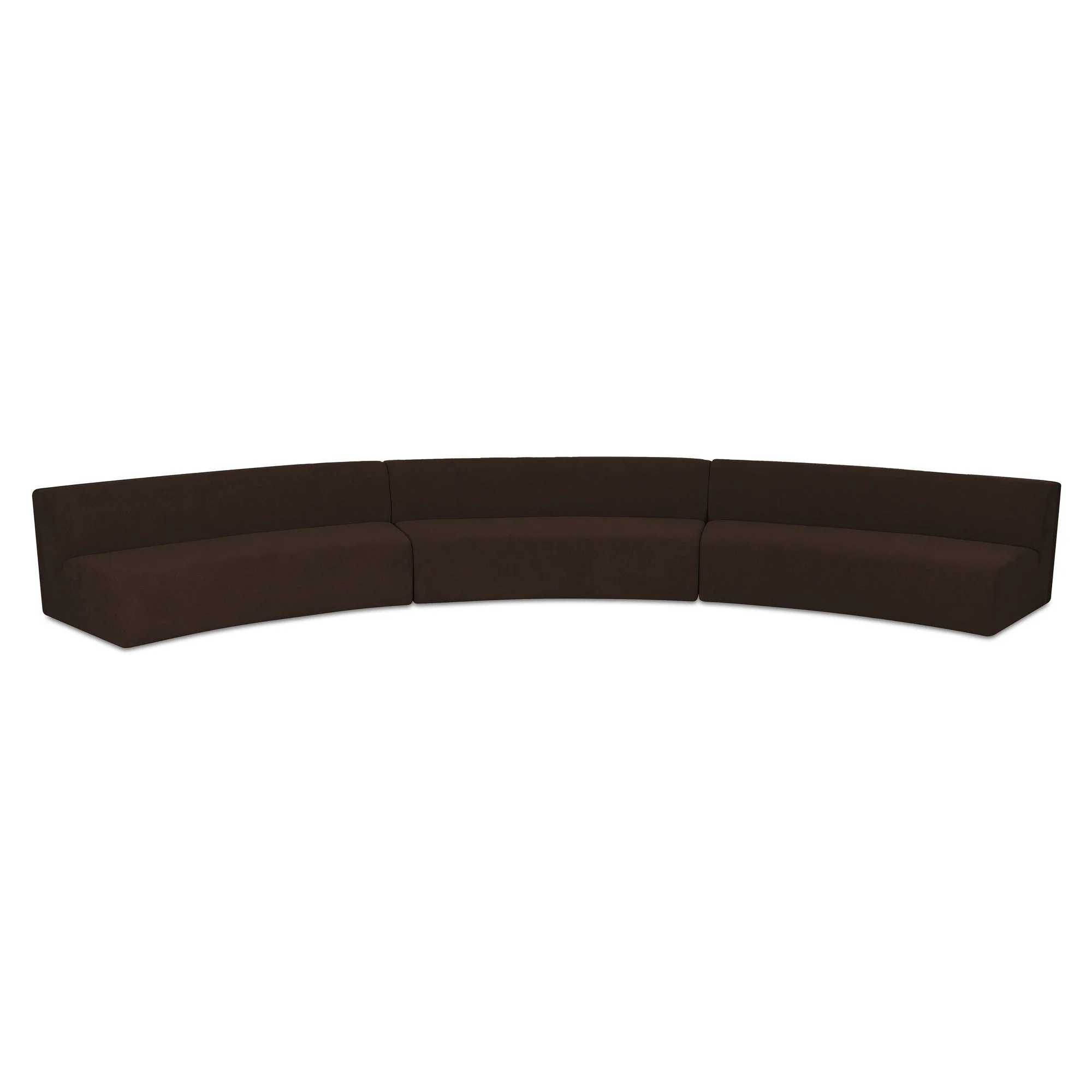 Naomi 3 Piece Concave Modular Sectional Dark Brown - Image 1