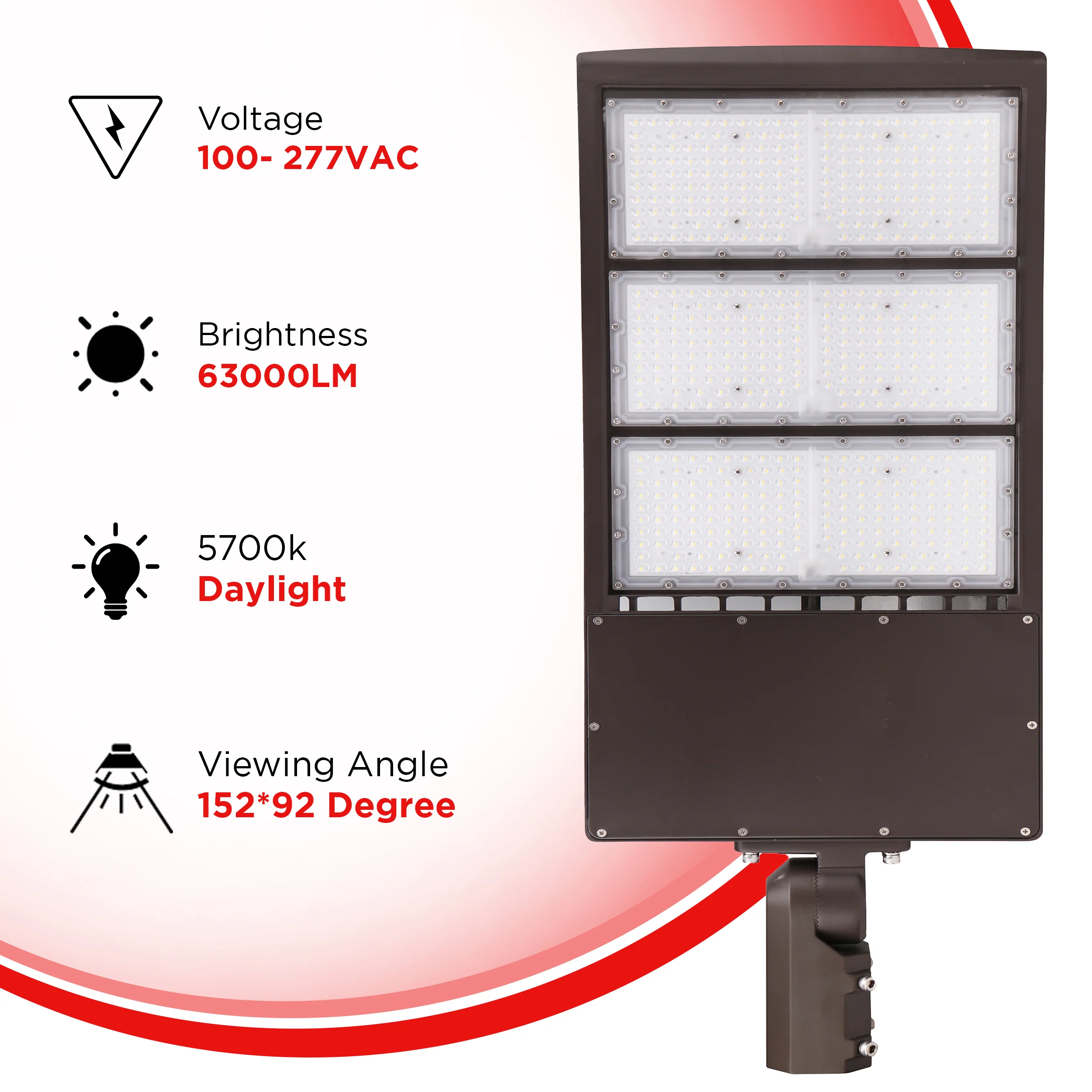 450W AL5 Area/Flood Light - 5700K -  63000 lumens - 10KV Surge Protector - IP65 UL Listed #201 - Image 2