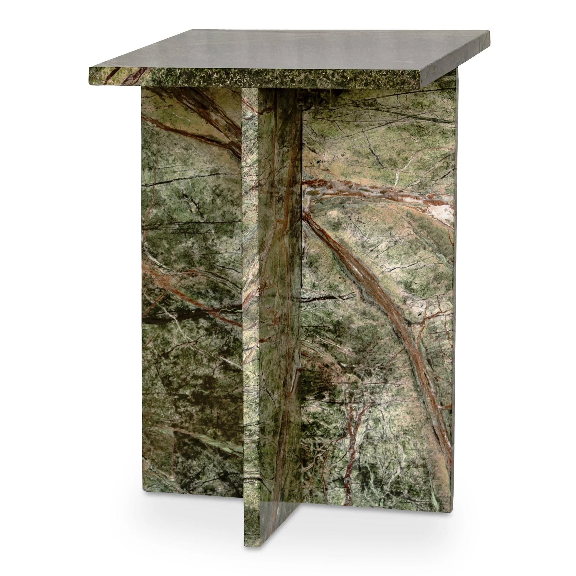 Blair Accent Table Rainforest Green Marble - Image 3