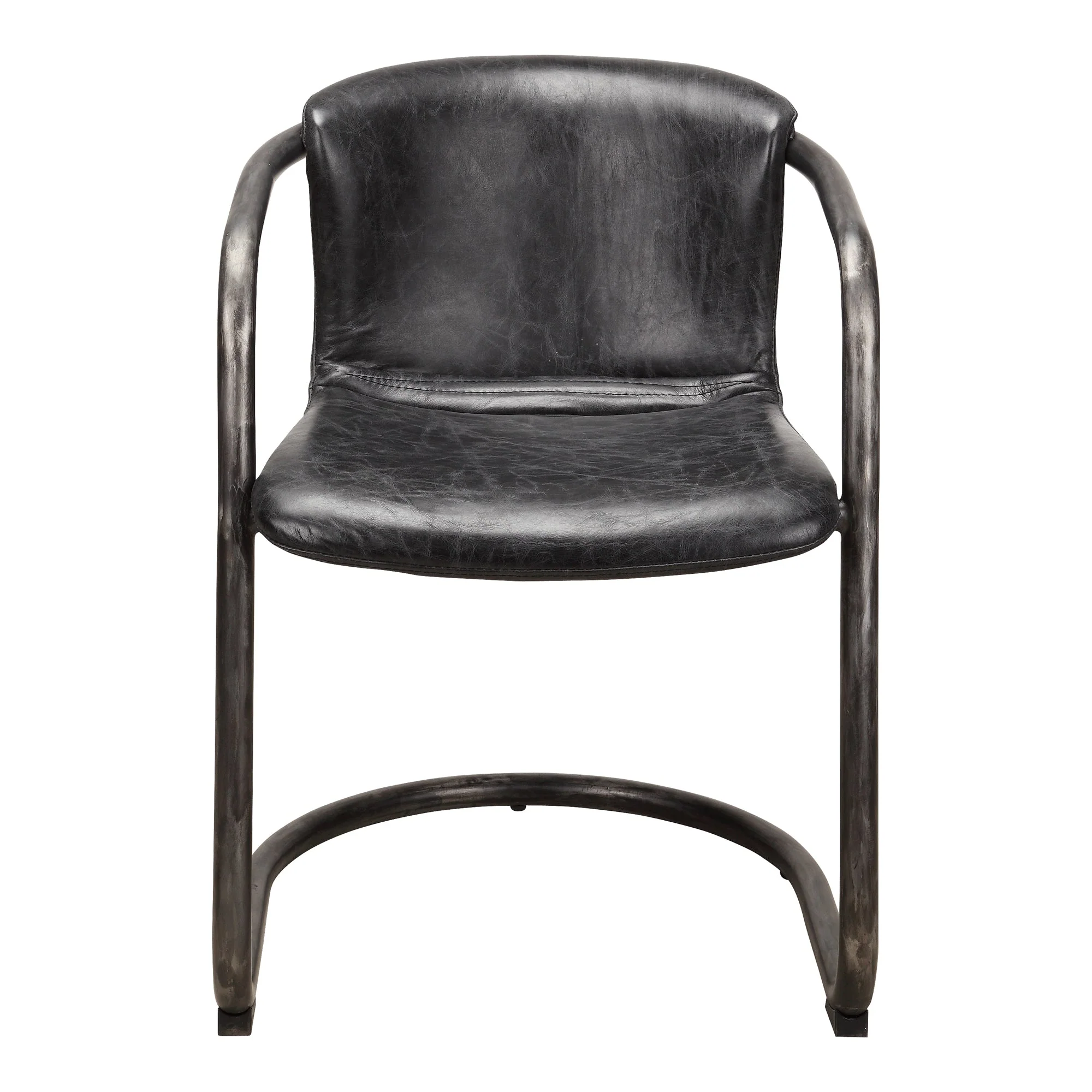 Freeman Dining Chair Onyx Black Leather - Set Of Two - Image 3