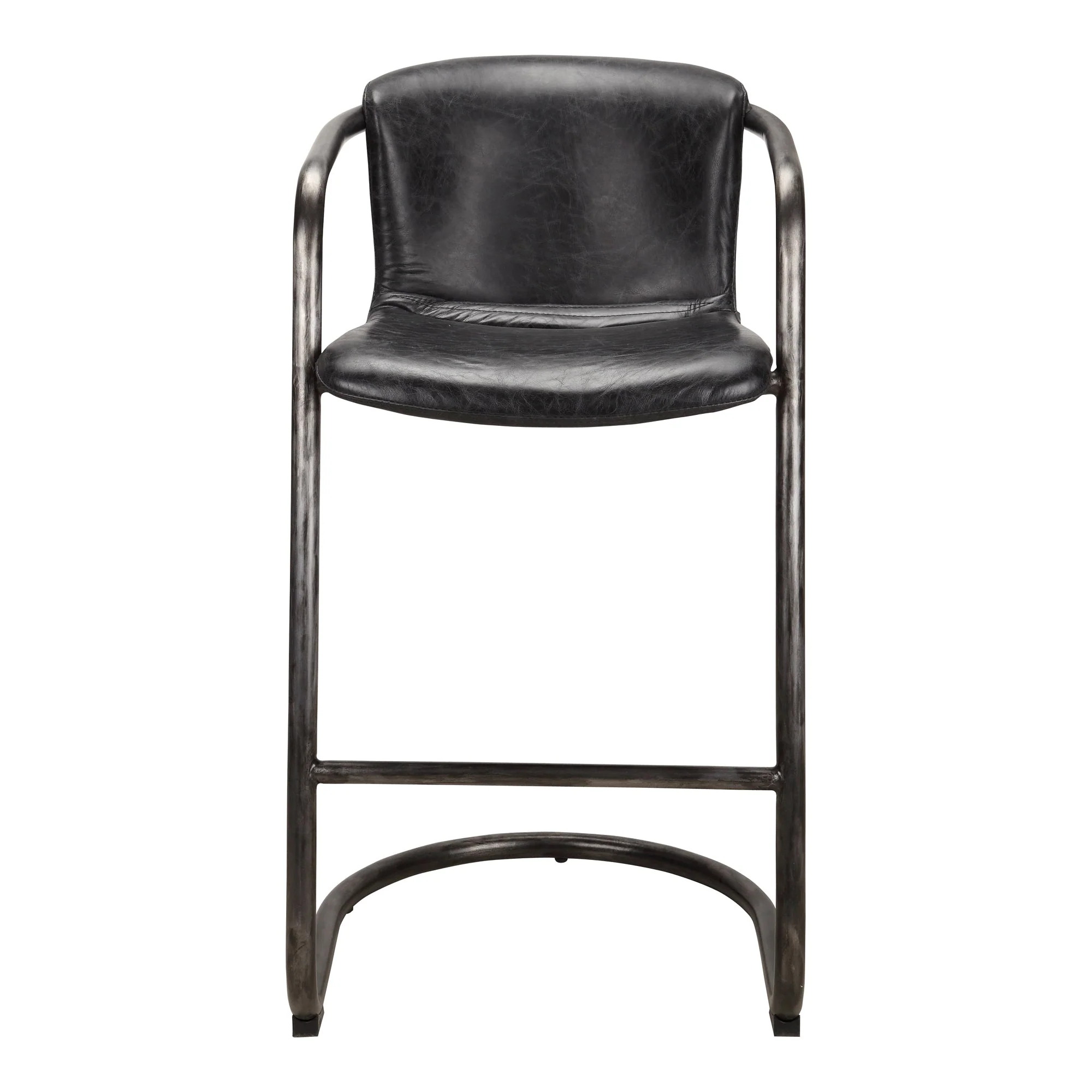 Freeman Barstool Onyx Black Leather - Set Of Two - Image 3