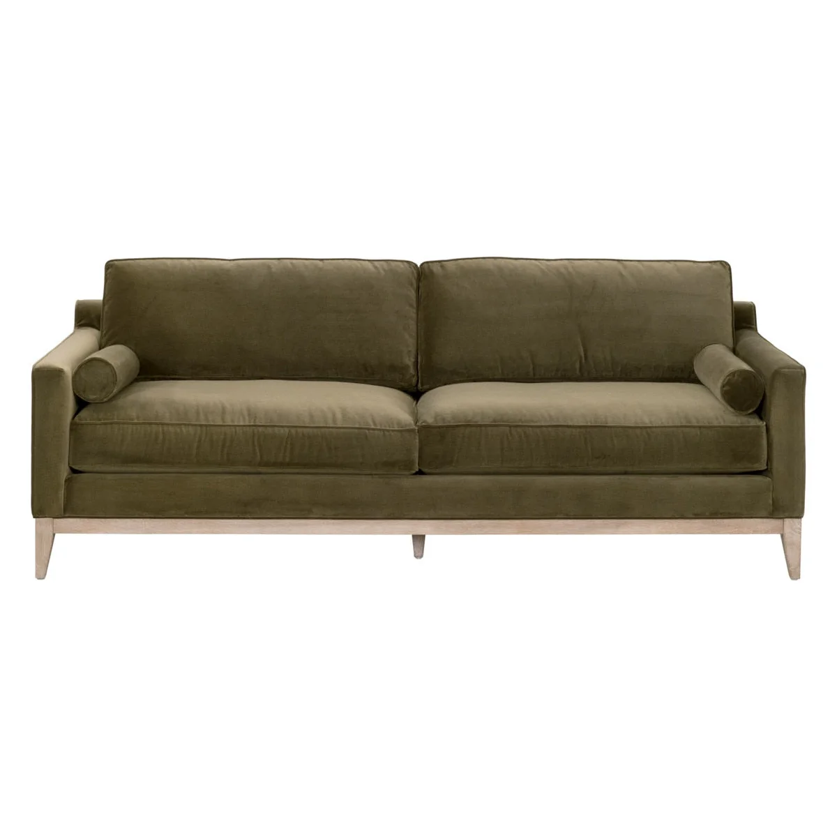 Parker 86" Post Modern Sofa | Olive Velvet - Image 1