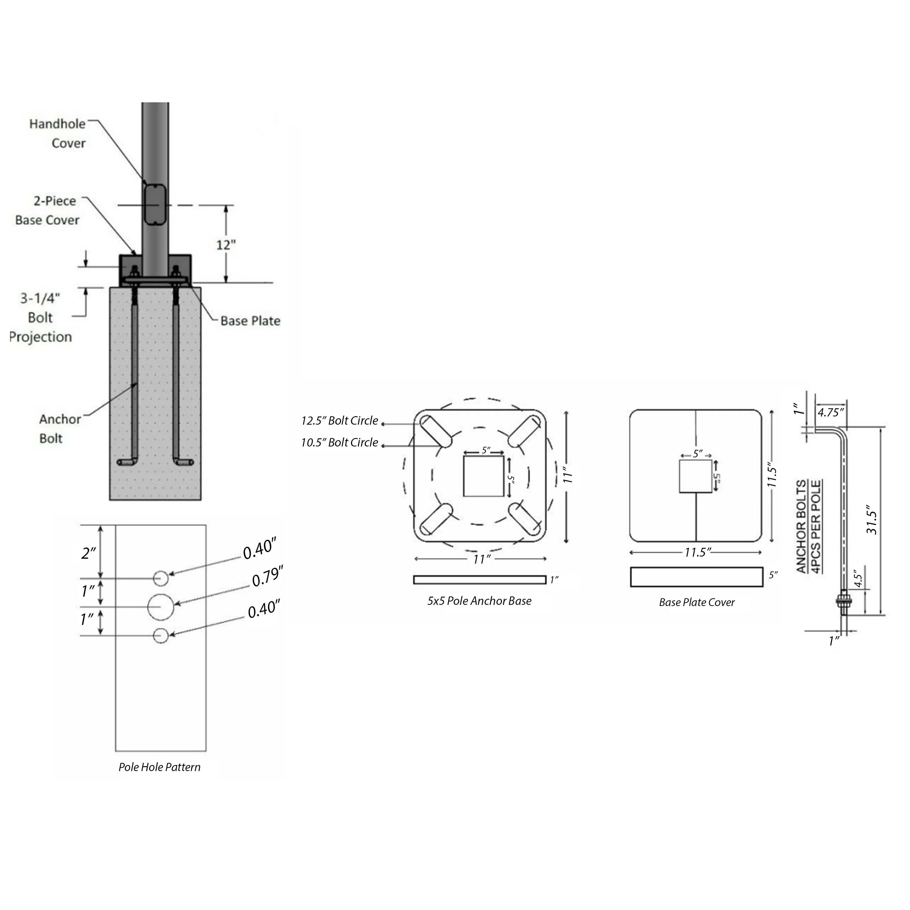 30 Foot Steel 5x5 Square Light Pole 07 Gauge - Including Shipping - Image 3