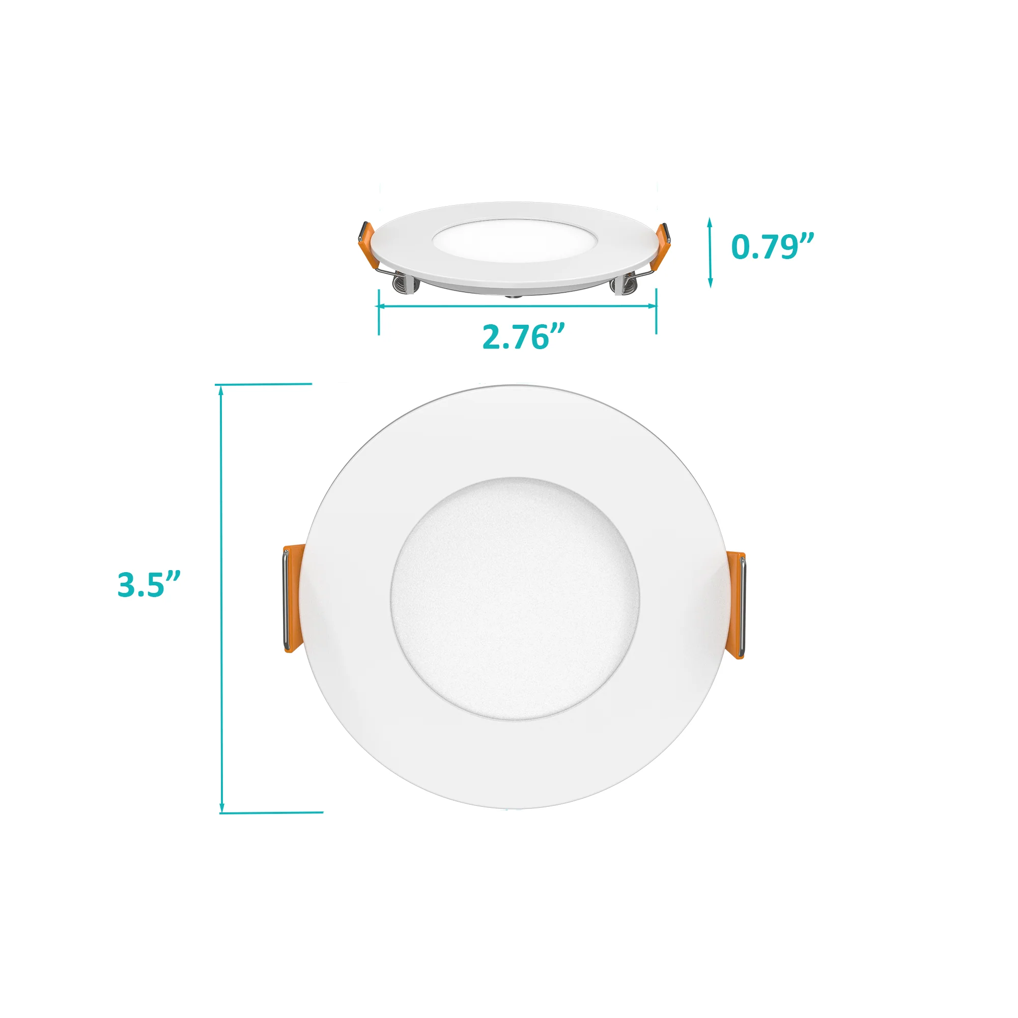 3BRIX 3 Inch 6W Slim Round Ultra Thin Recessed Downlight - 5CCT (27/30/35/40/50K)- 360 lumens #250 - Image 3