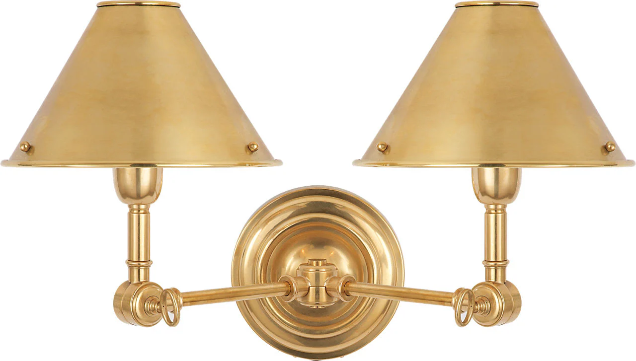 Anette Double Sconce | Natural Brass - Image 1