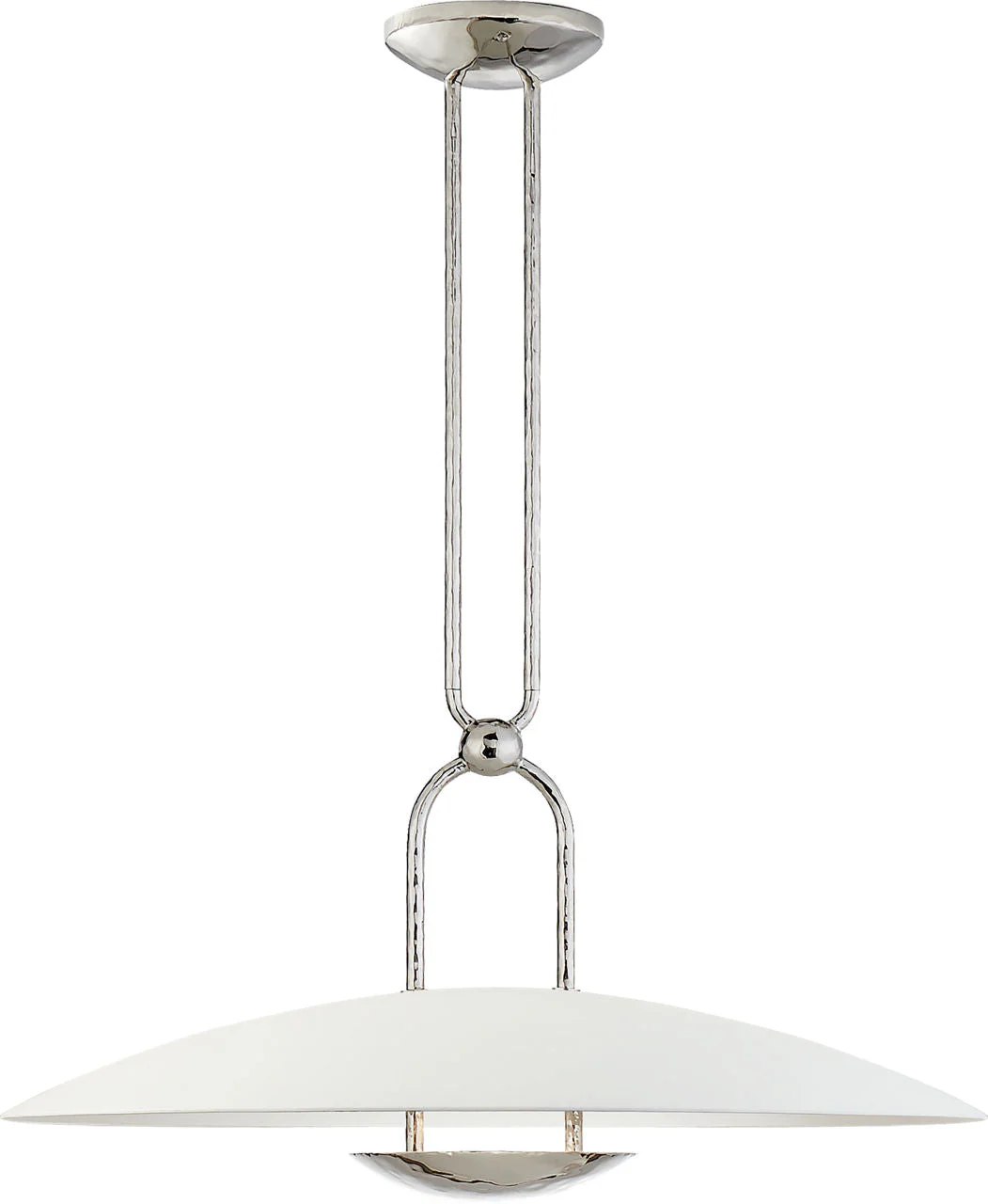 Cara Medium Sculpted Pendant | Polished Nickel | Plaster White Shade - Image 1
