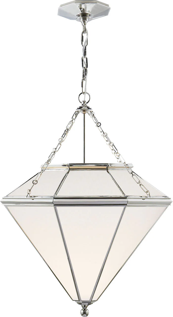 Cannes Pendant | Polished Nickel | White Glass - Image 1