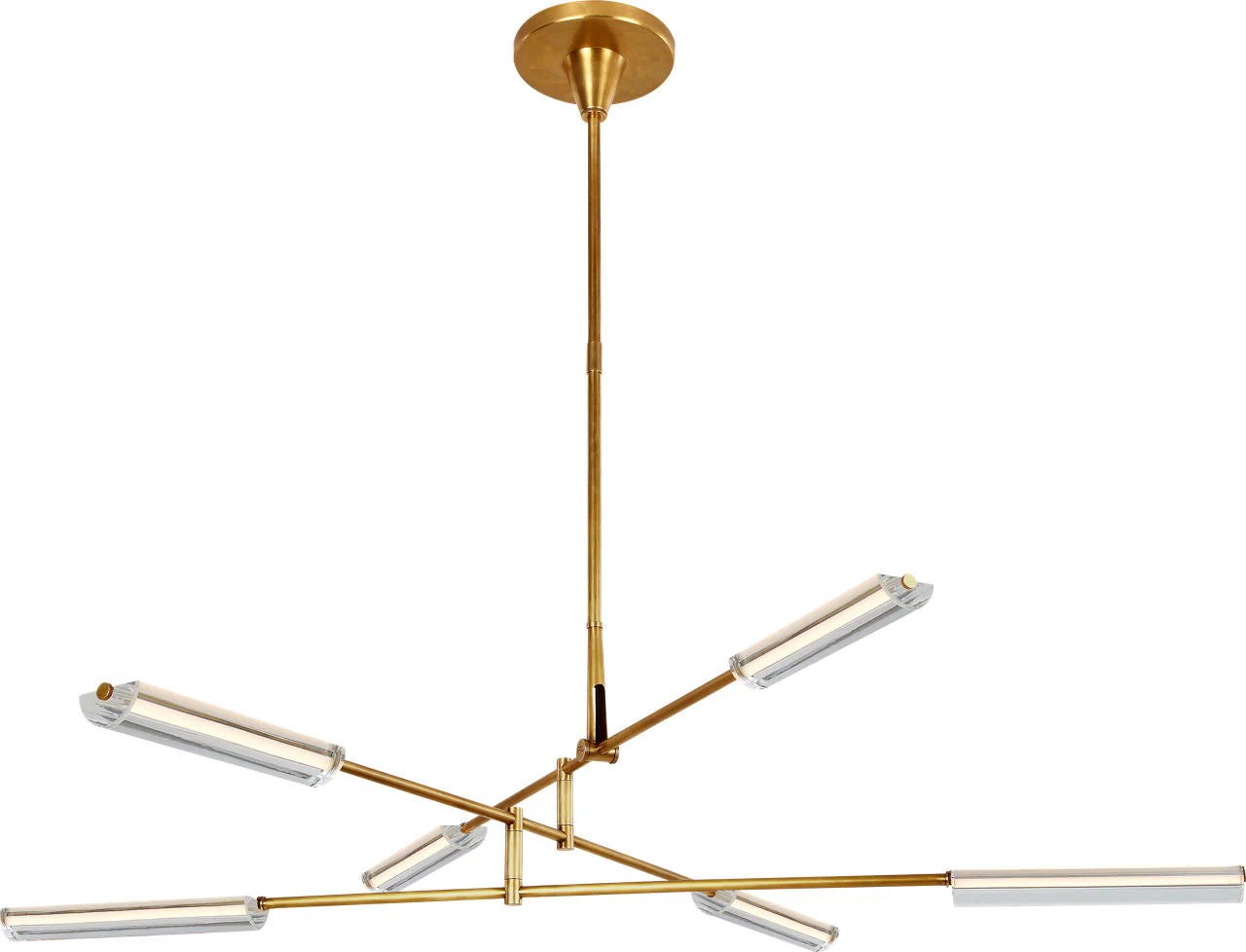 Daley Large Six Light Chandelier | Natural Brass | Clear Acrylic - Image 1