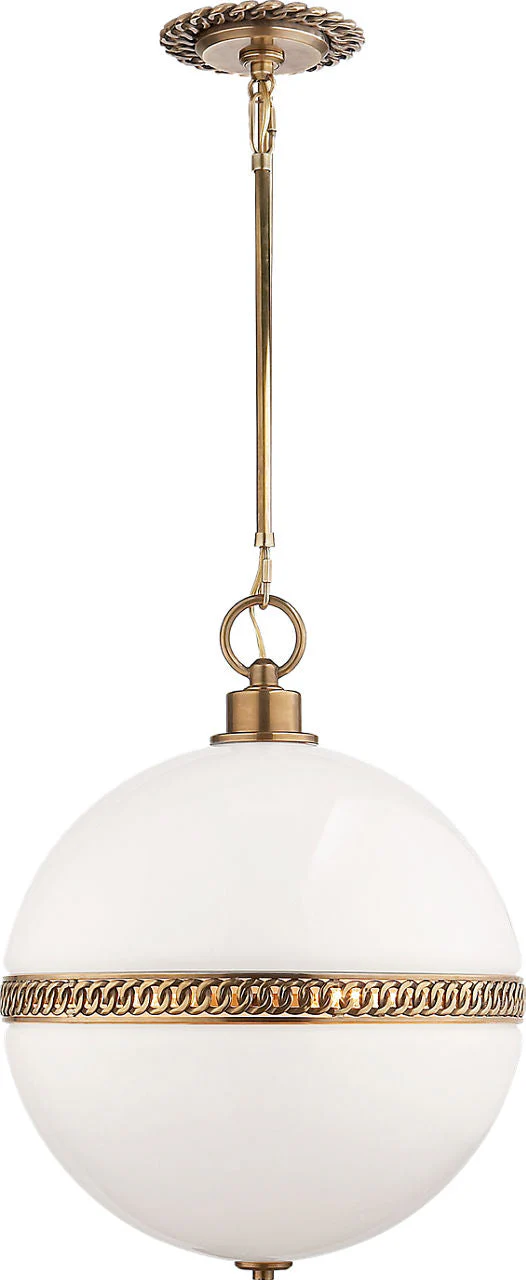 Hendricks Large Globe Pendant | Natural Brass | White Glass - Image 1