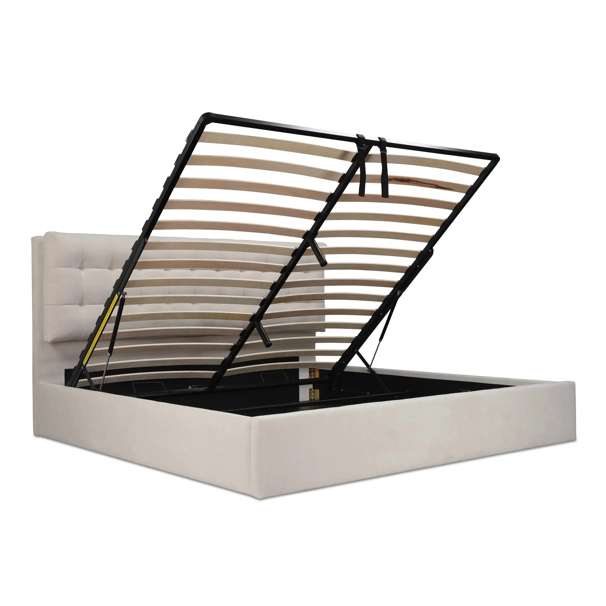 Sebastion Queen Storage Bed Cream - Image 2