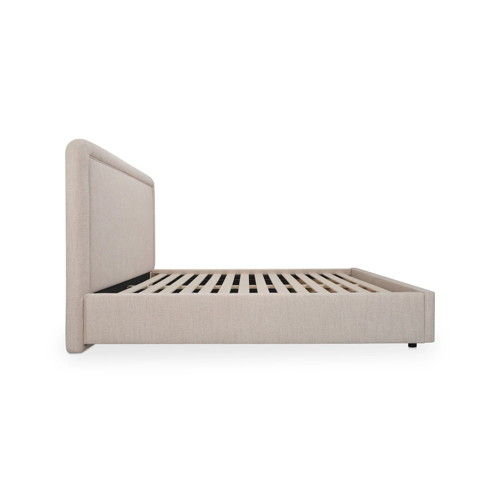 Simon Queen Storage Bed Flecked Beige - Image 3