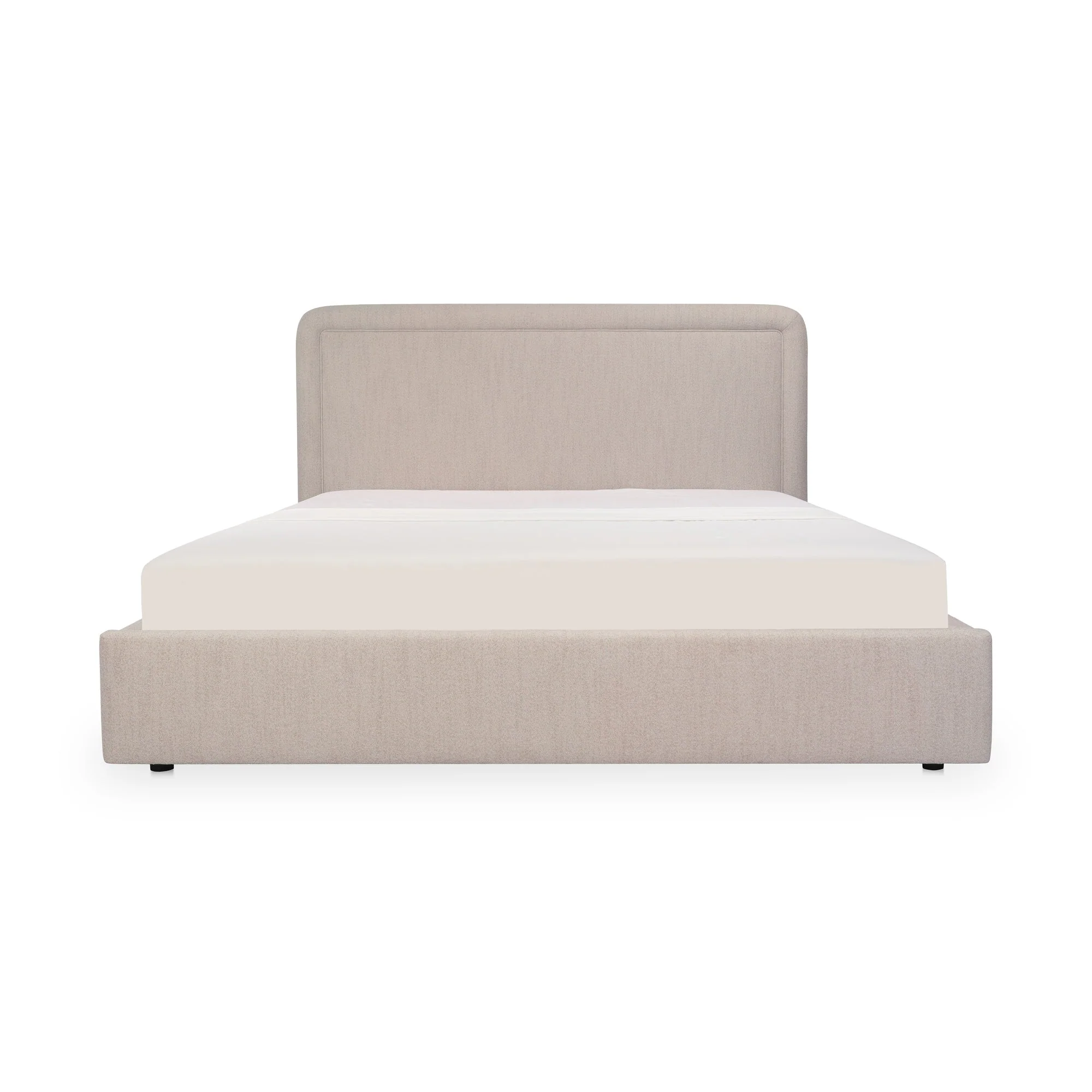 Simon Queen Storage Bed Flecked Beige - Image 1