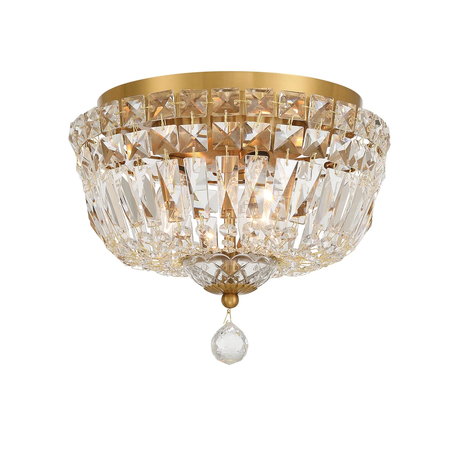 Roslyn 10” Aged Brass Flush Mount