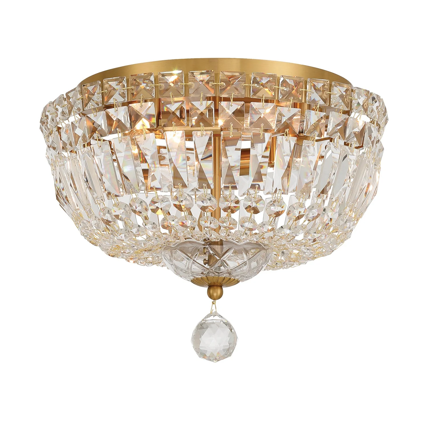 Roslyn 12” Aged Brass Flush Mount