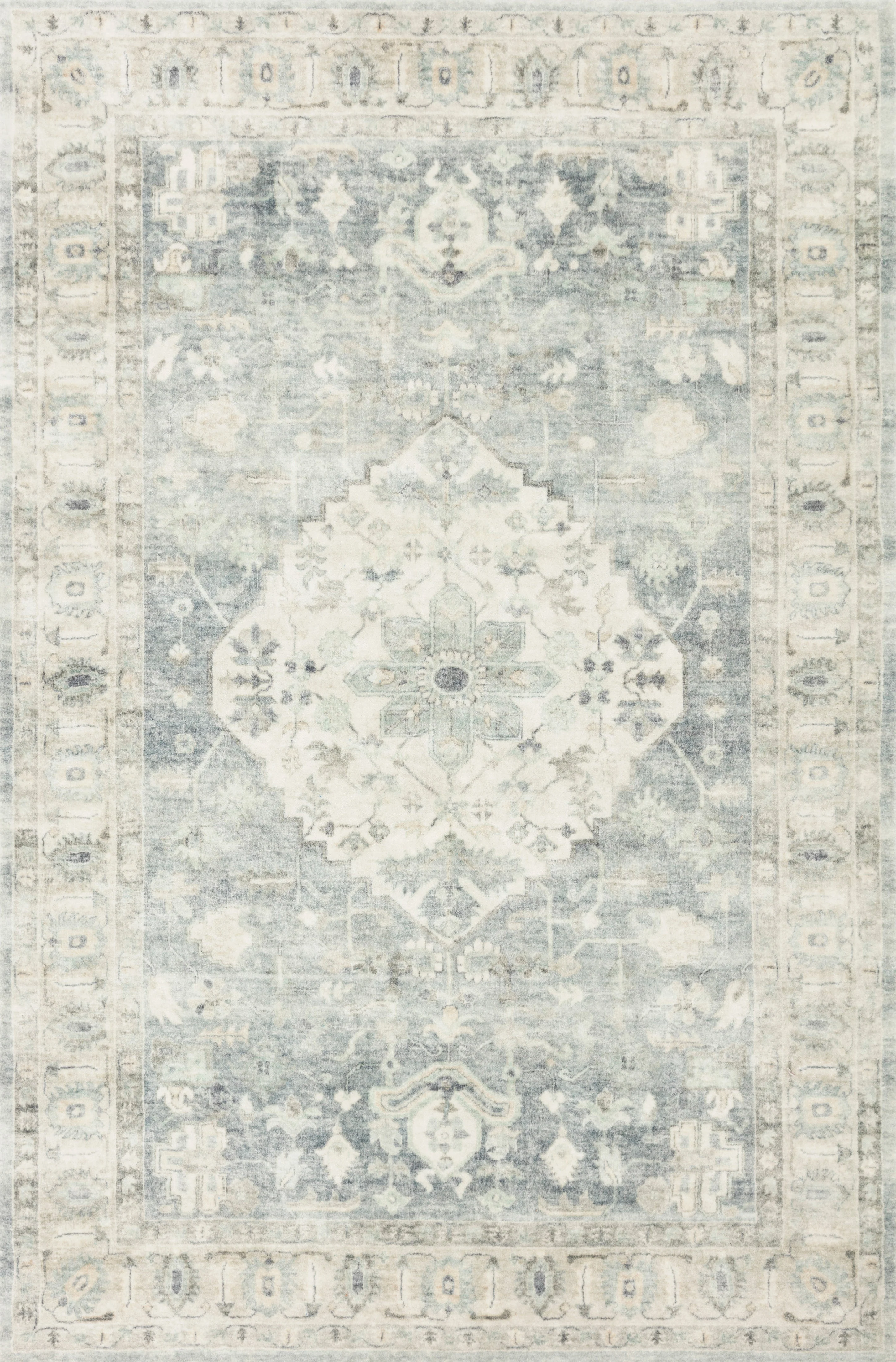 Loloi II | Rosette Collection | Denim / Fog | ROS-07 - Image 1