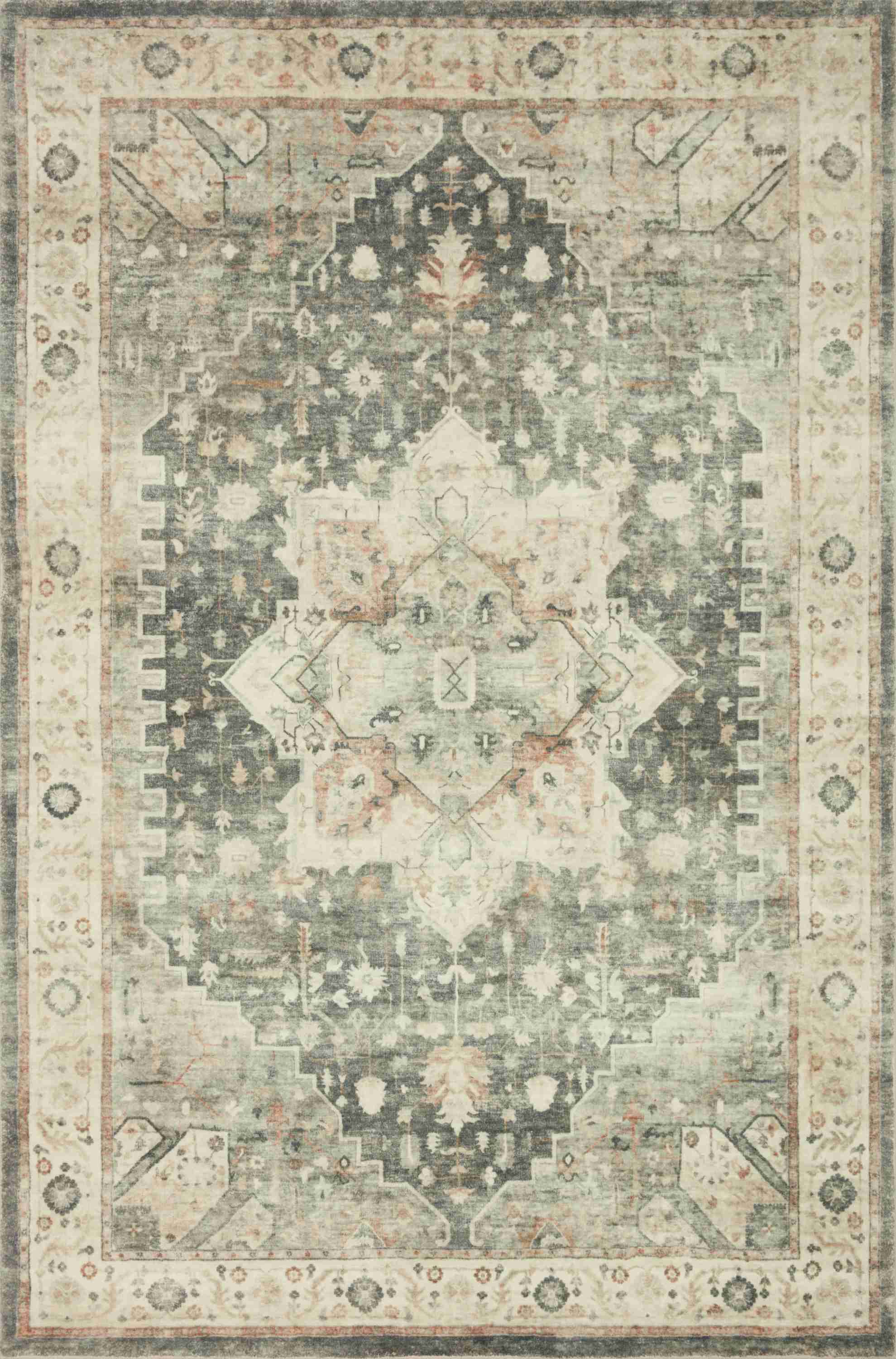 Loloi II | Rosette Collection | Slate / Ivory | ROS-09 - Image 1