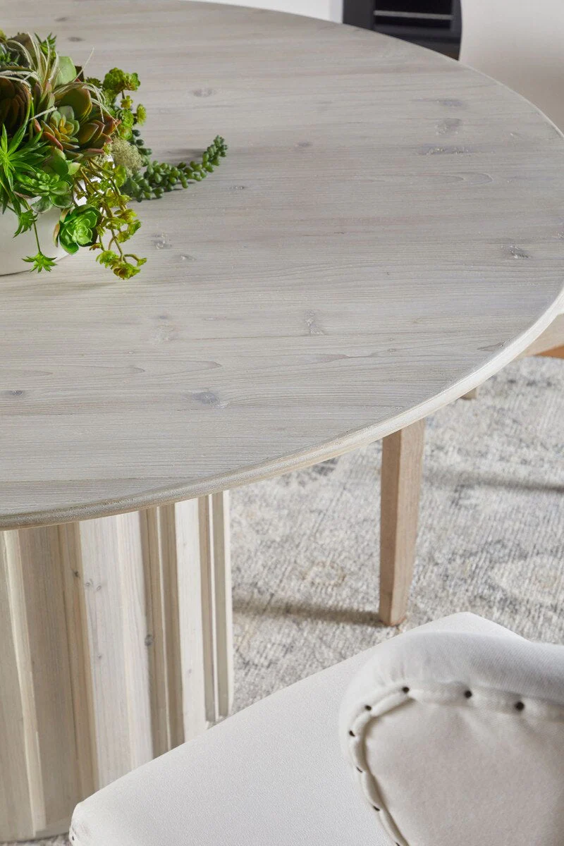 Roma 54" Round Dining Table | White Wash Pine - Image 2