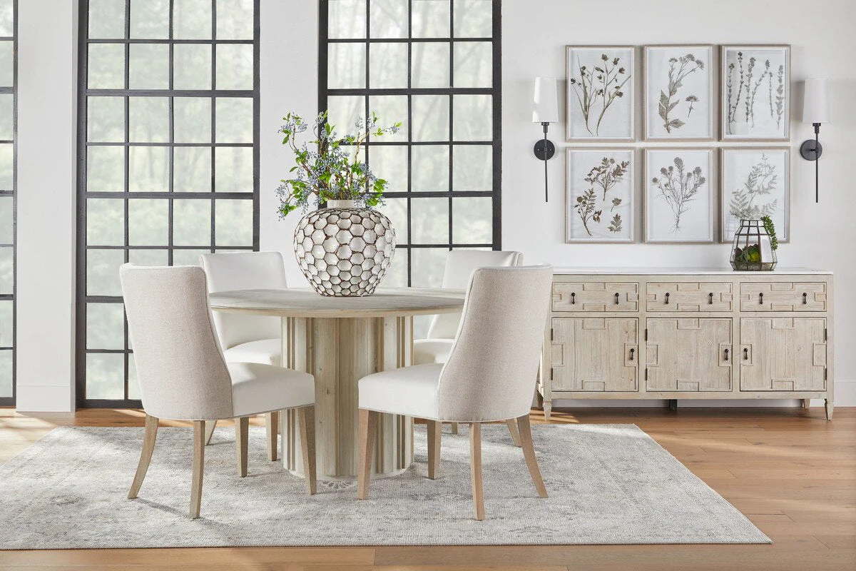 Roma 54" Round Dining Table | White Wash Pine - Image 3