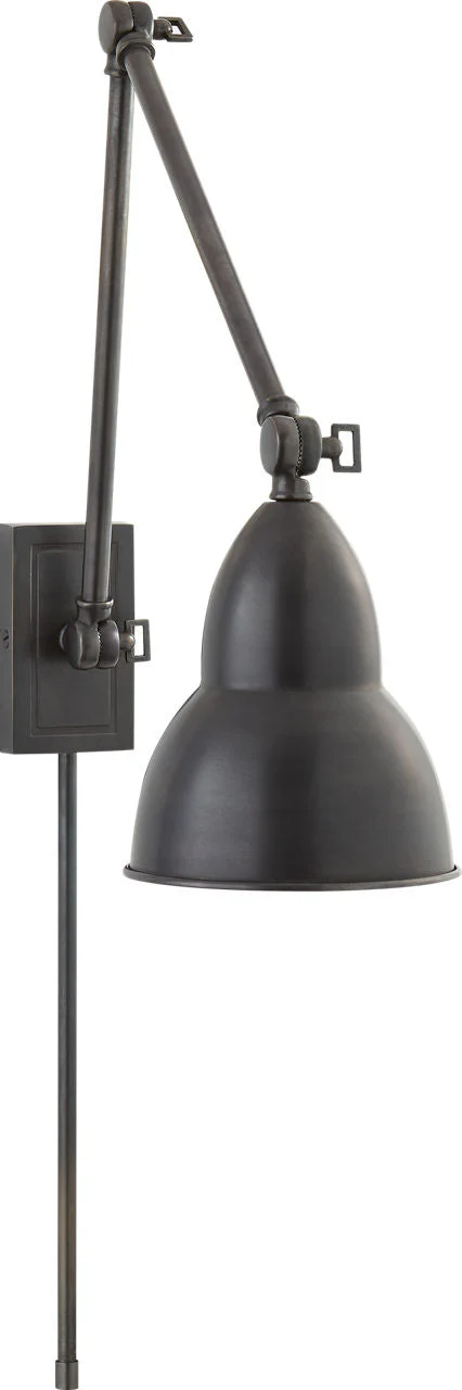 French Library Double Arm Wall Lamp | Bronze - Image 1