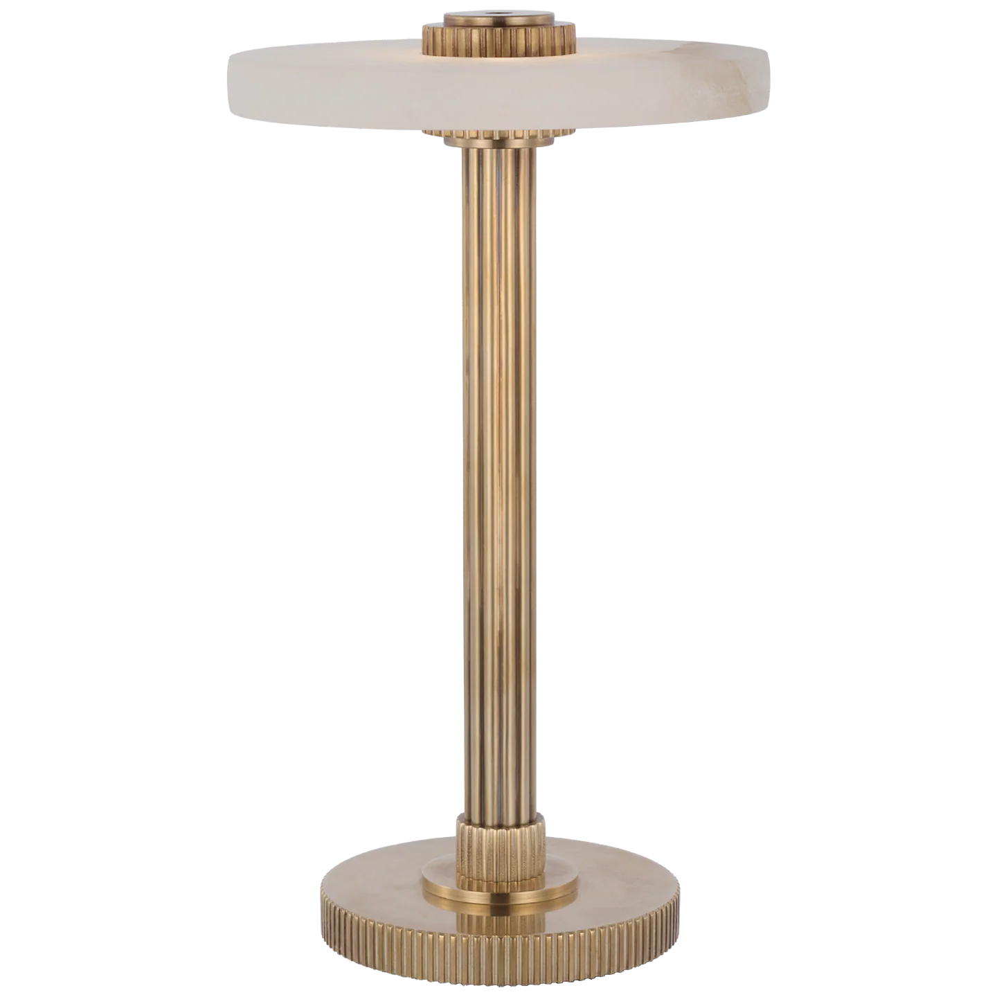 Aran 9″ Rechargeable Accent Lamp | Hand-Rubbed Antique Brass and Alabaster