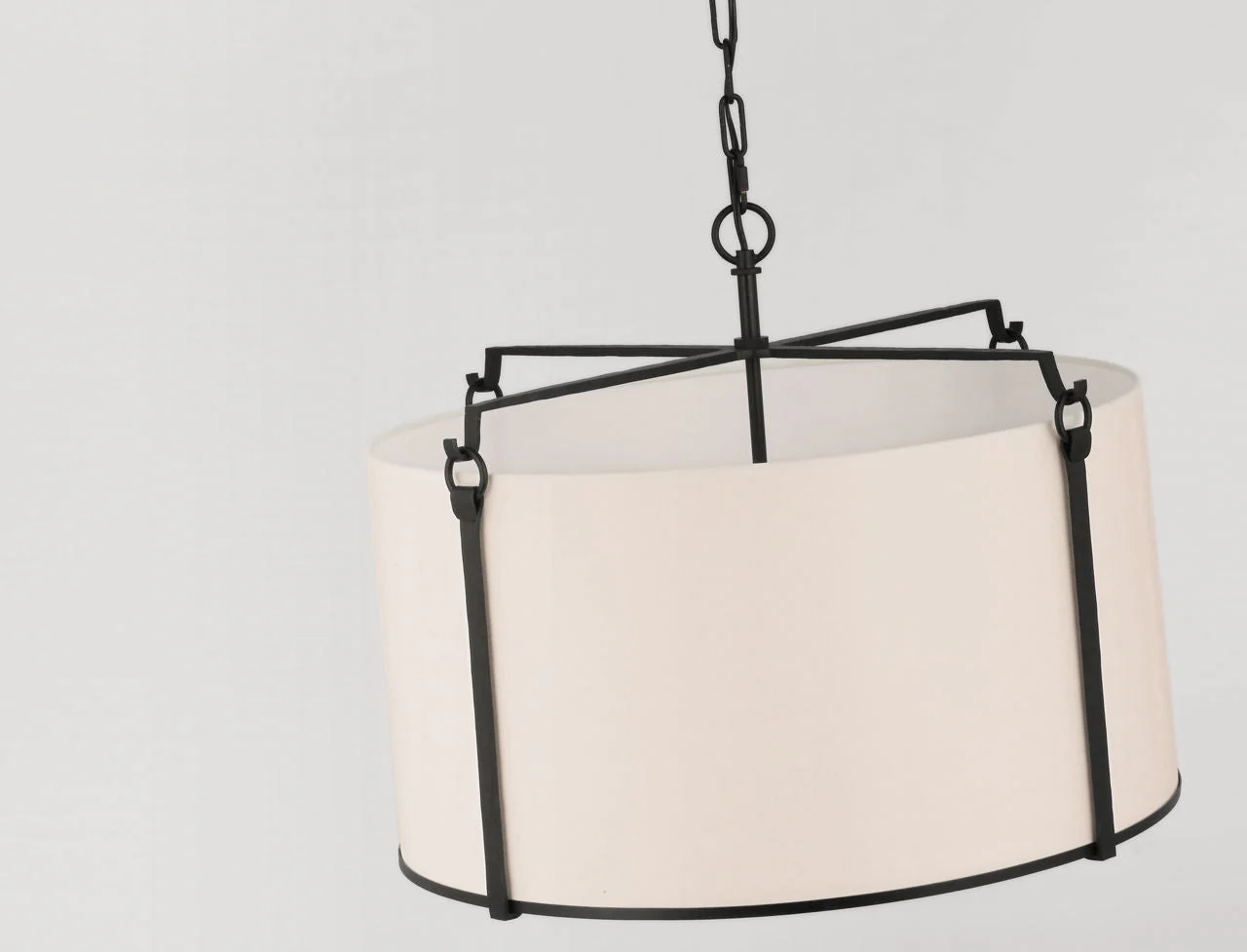 Aspen Large Hanging Shade | Blackened Rust | Linen Shade - Image 3
