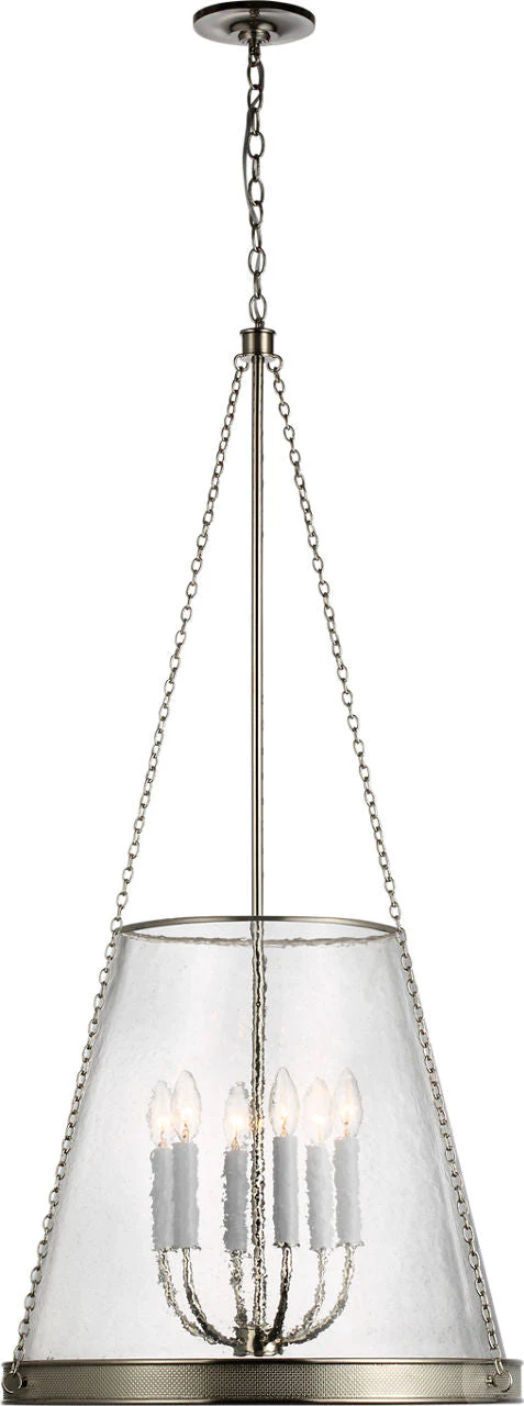 Reese 22" Pendant | Polished Nickel | Clear Restoration Glass - Image 1