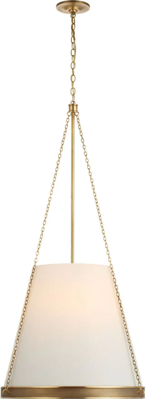 Reese 22" Pendant | Soft Brass | Linen Shade - Image 1