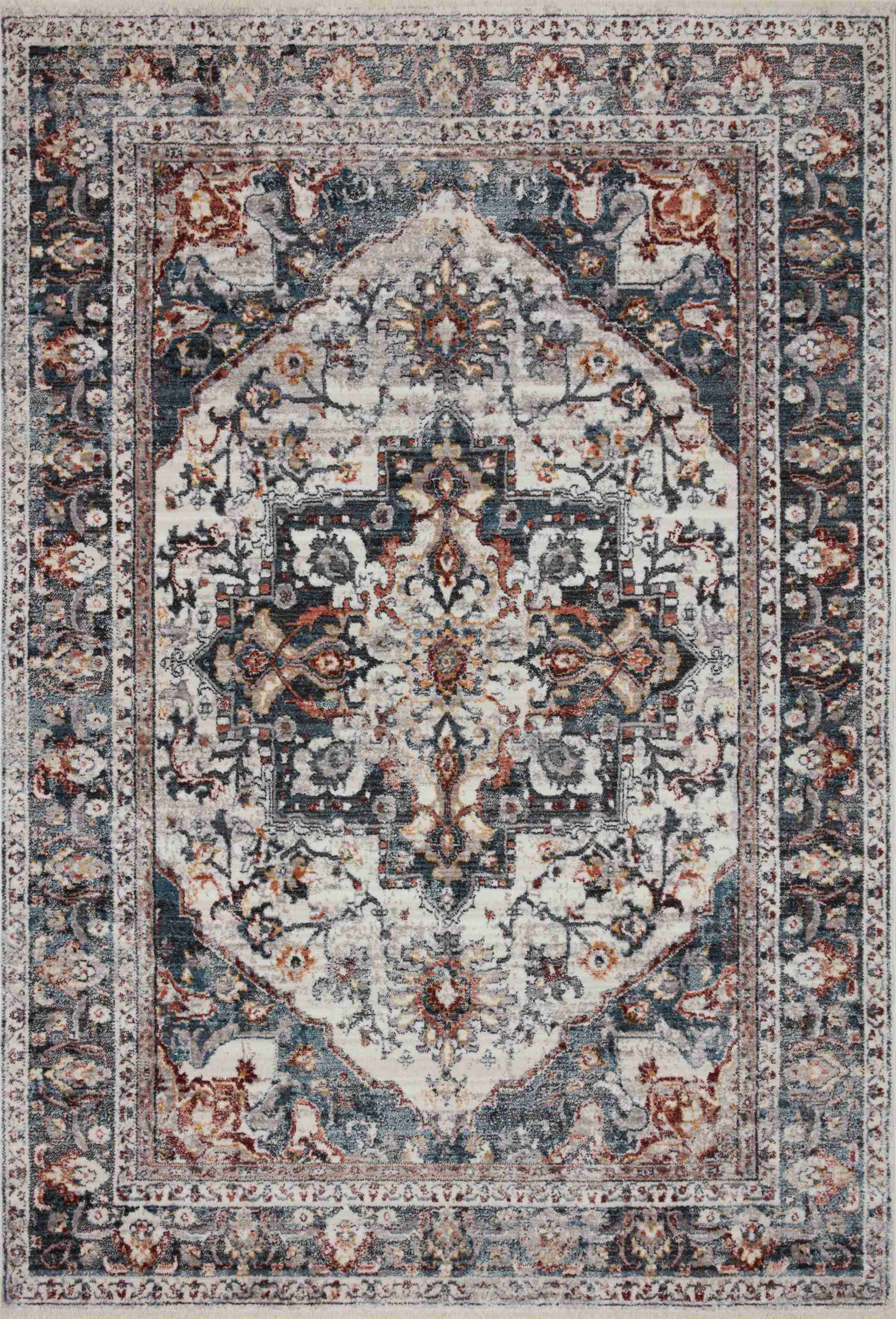 Loloi II | Samra Collection | Ivory / Denim | SAM-09 - Image 1