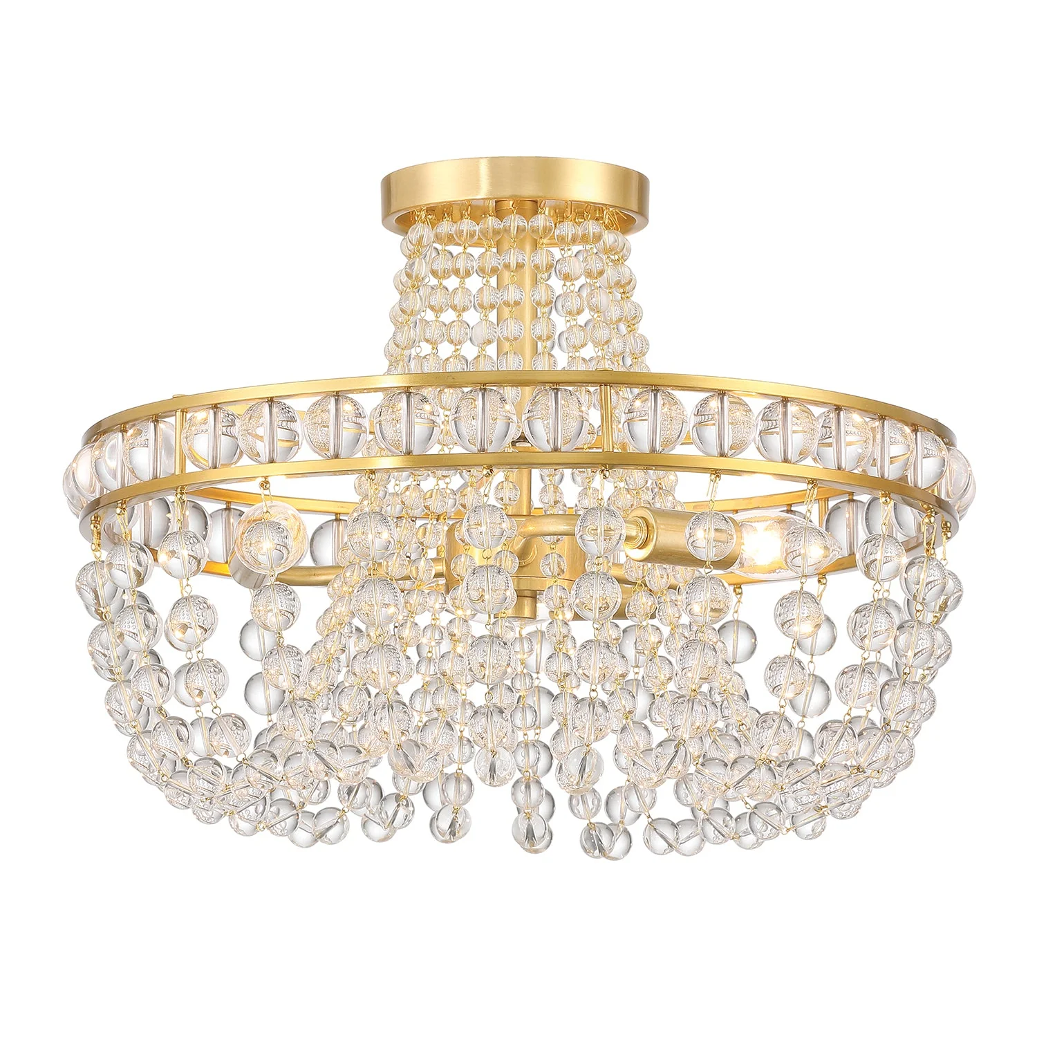 Seville 16.5” Aged Brass Semi Flush Mount