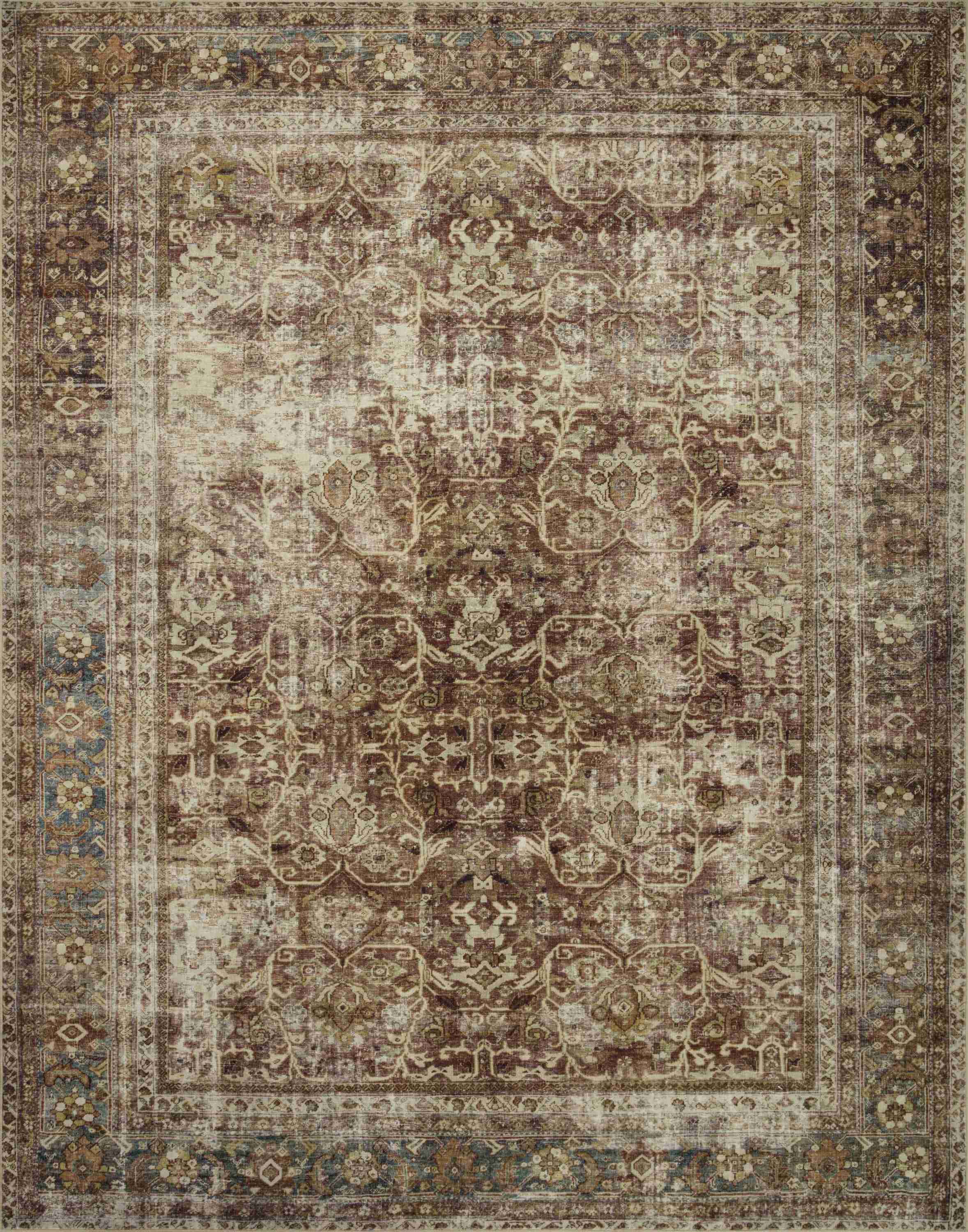 Magnolia Home by Joanna Gaines x Loloi | Sinclair Collection | Rust / Lagoon | SIN-01 - Image 1