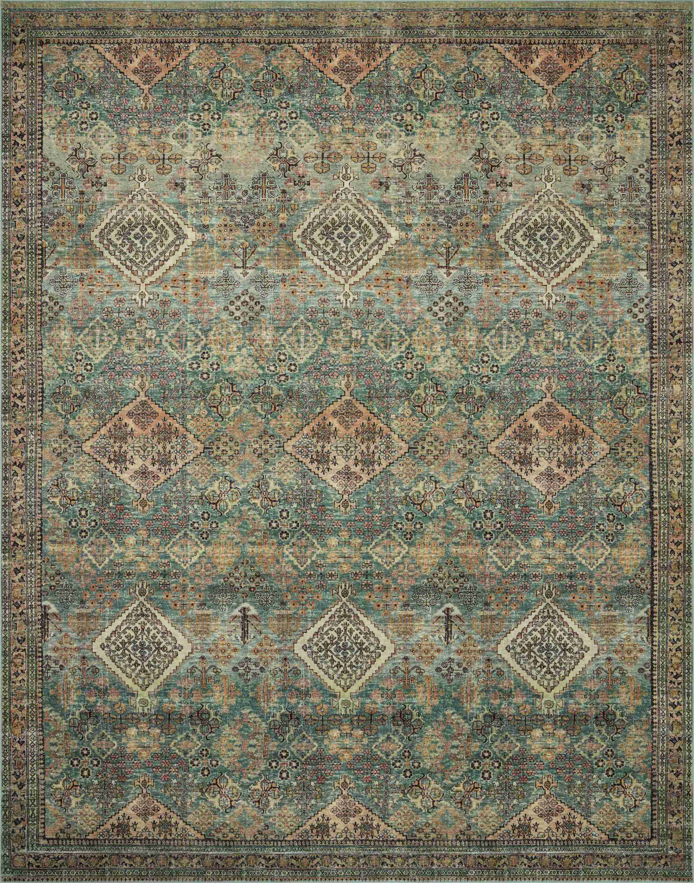 Magnolia Home by Joanna Gaines x Loloi | Sinclair Collection | Turquoise / Multi | SIN-03 - Image 1