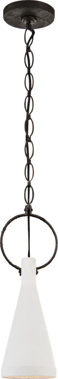 Limoges Small Pendant | Natural Rust | Plaster White Shade - Image 1