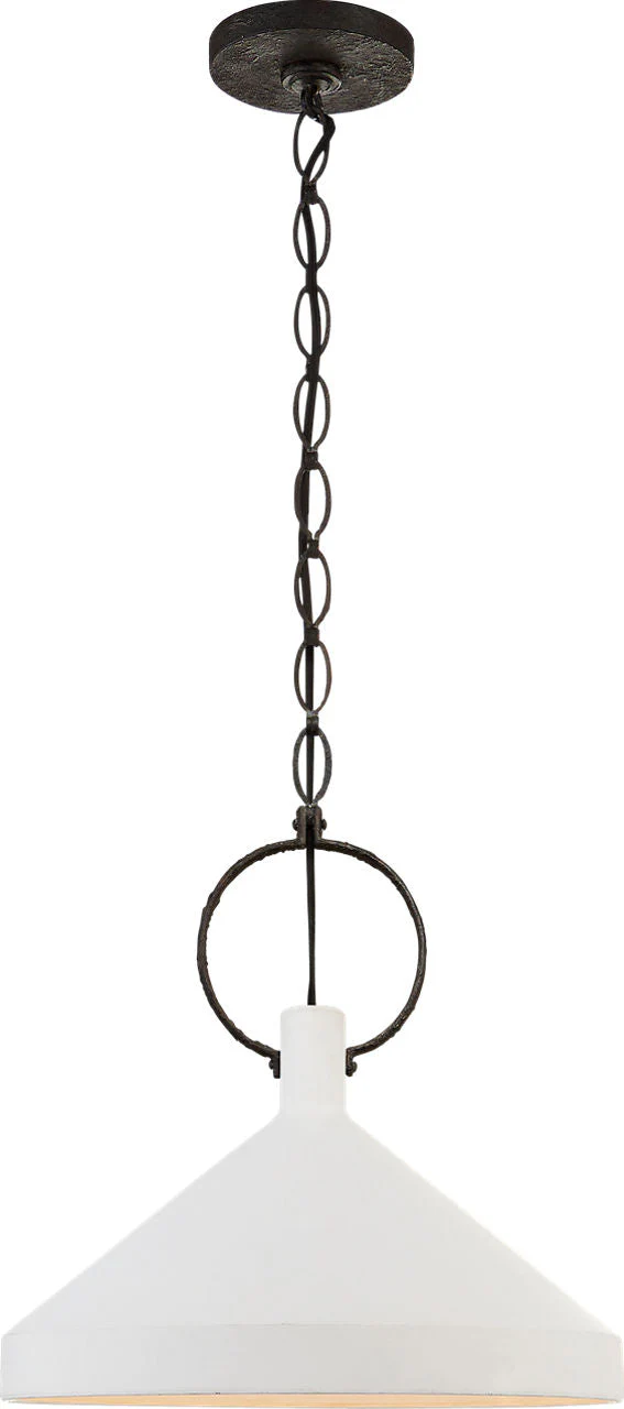 Limoges Large Pendant | Natural Rust | Plaster White Shade - Image 1