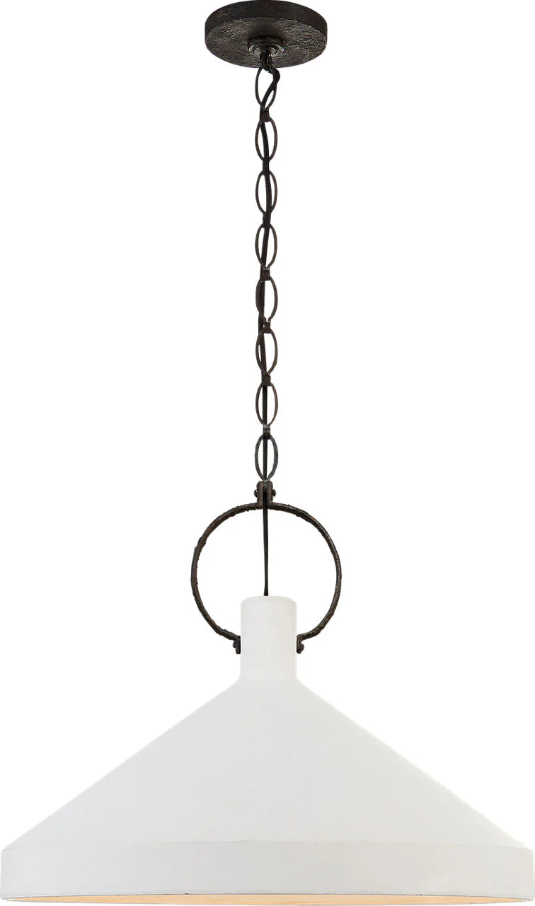 Limoges Grande Pendant | Natural Rust | Plaster White Shade - Image 1