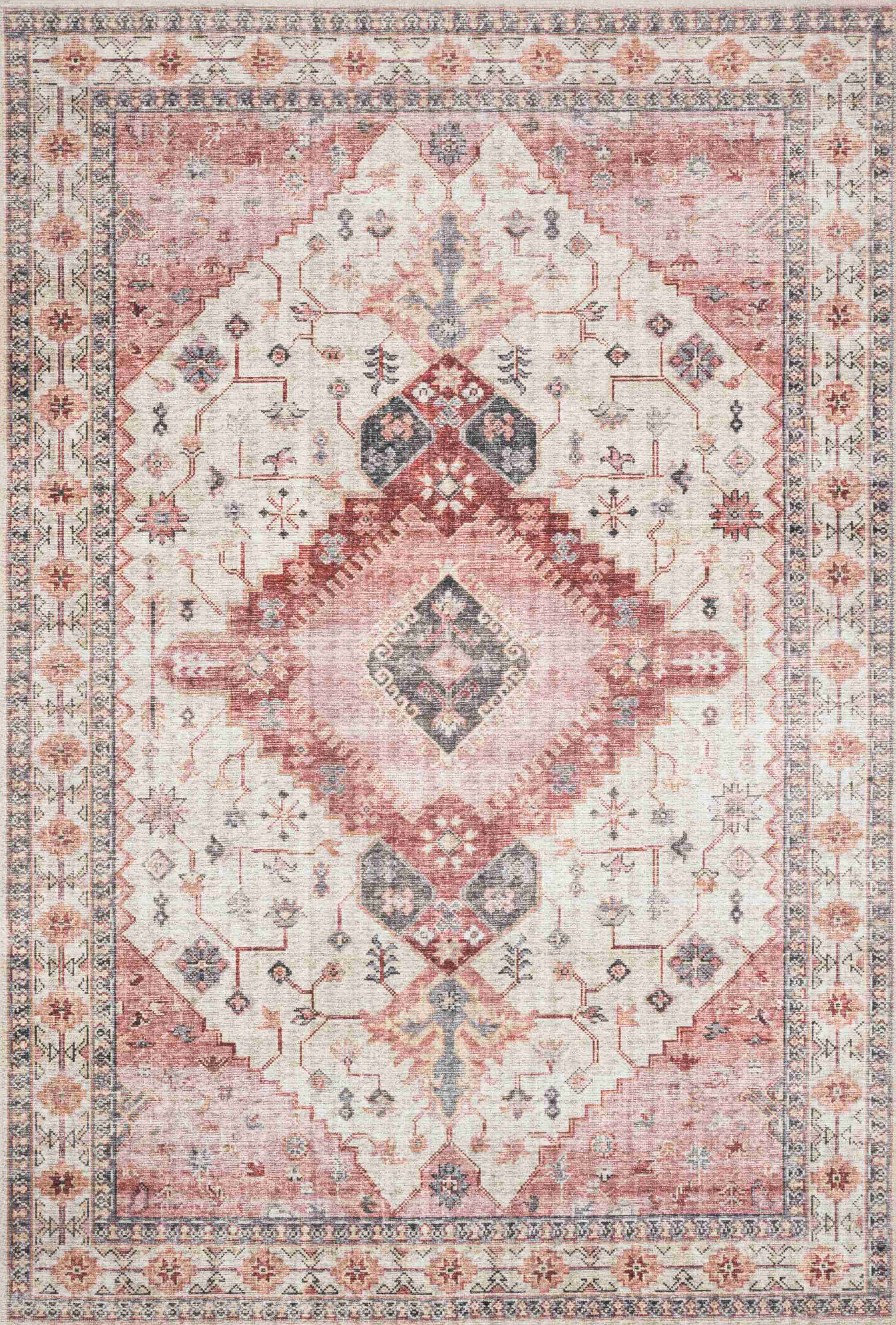 Loloi II | Skye Collection | Ivory / Berry | SKY-02 - Image 1
