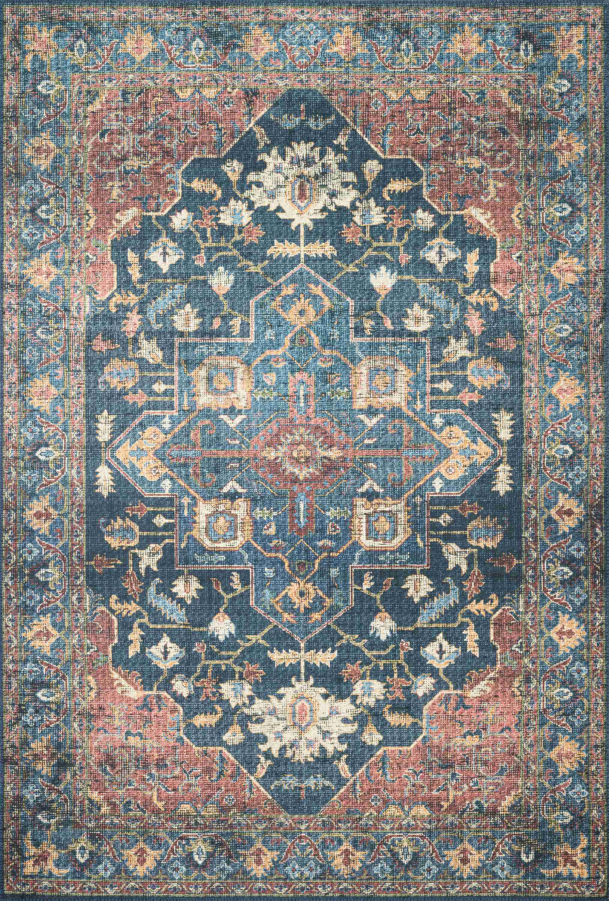 Loloi II | Skye Collection | Denim / Brick | SKY-08 - Image 1
