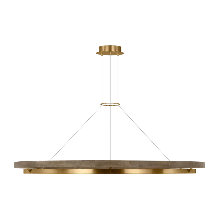 Grace 65 Chandelier | Natural Brass/Weathered Oak - Image 1