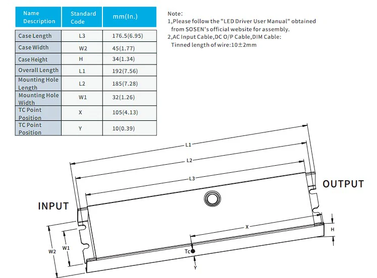 SOSEN SS-160NH-E260BH LED Driver - 160W - Dimmable - Image 2