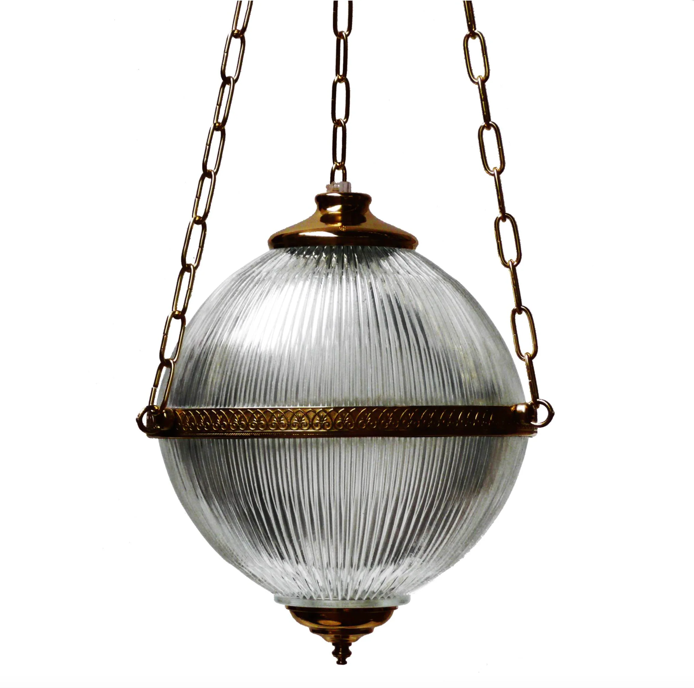 Blaenau Victorian Holophane Glass Pendant Light 11.8″