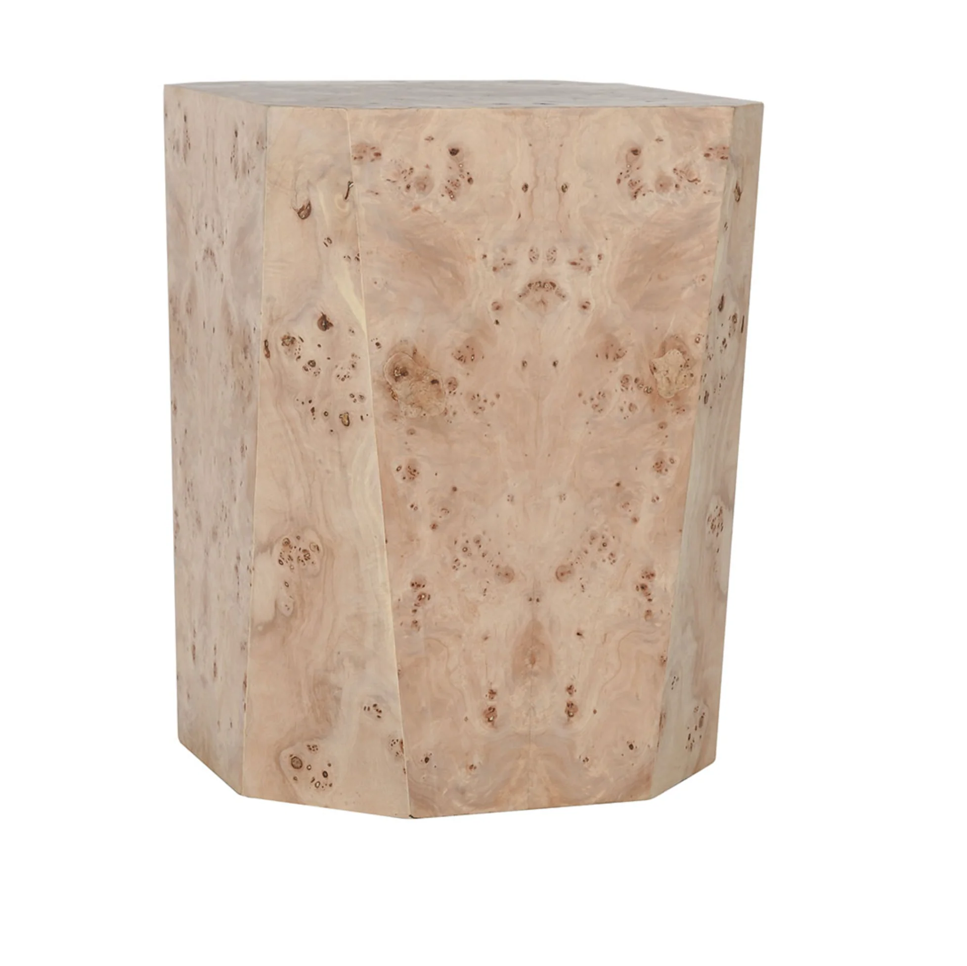 Avena Burl Wood 17″ Square End Table Natural