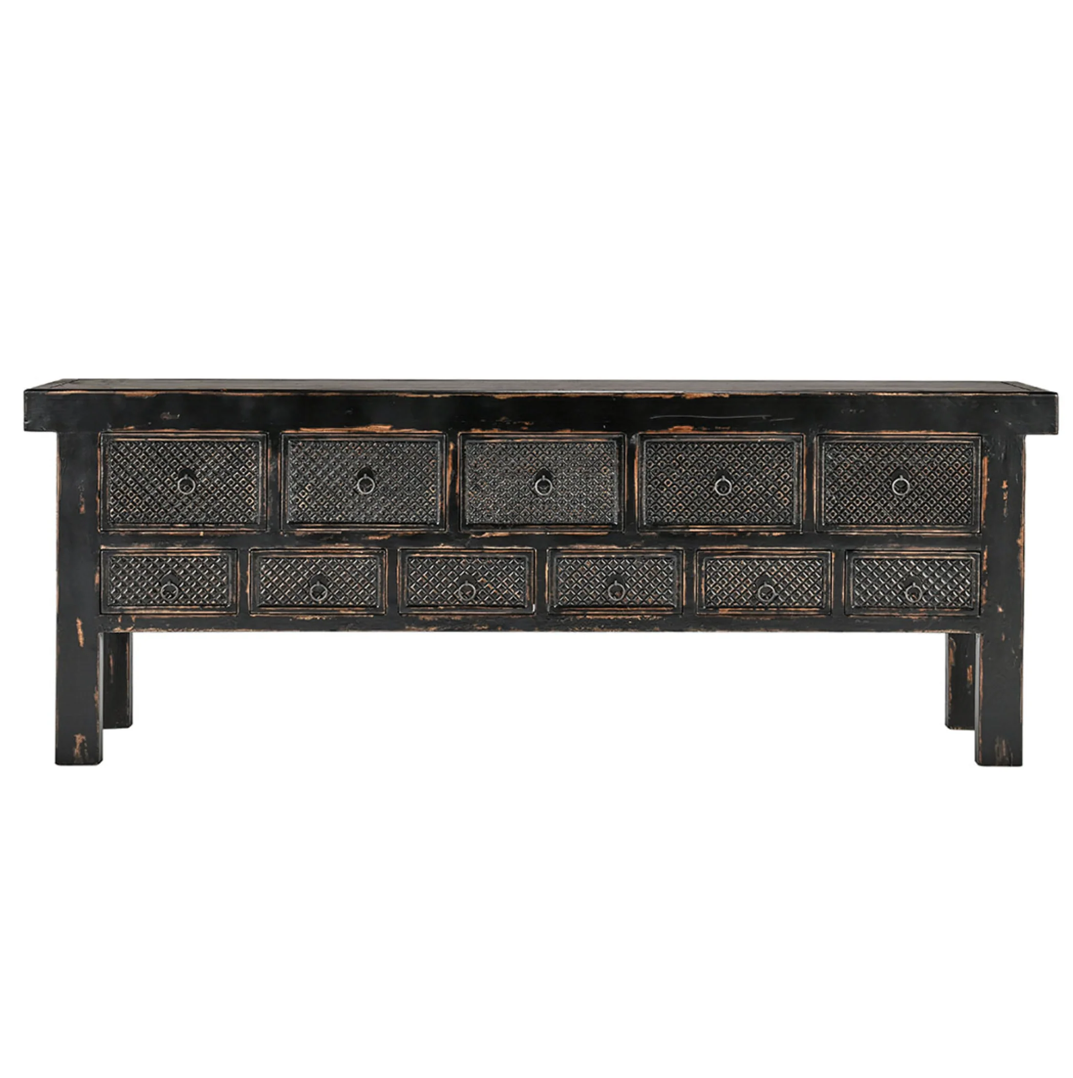 Lahey Reclaimed Pine 11 Drawer Console Table | Floor Model - Image 2