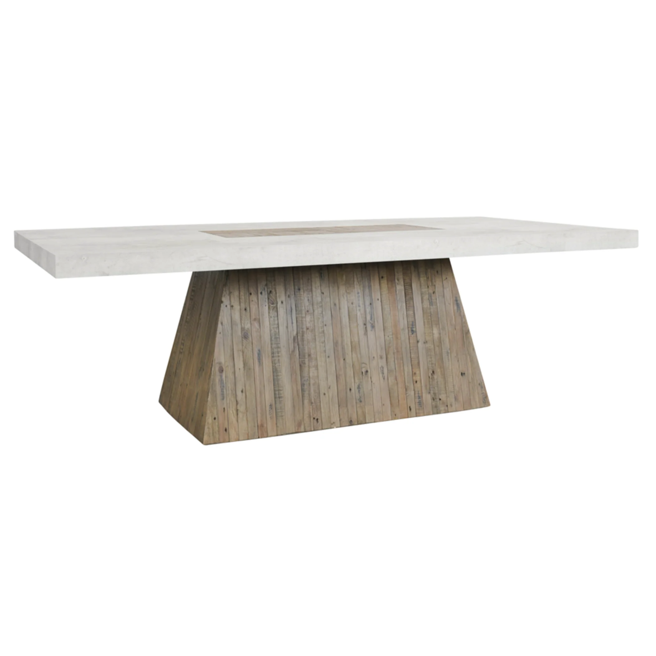 Grange Reclaimed Pine 94" Dining Table Natural/Weathered Chalk - Image 1