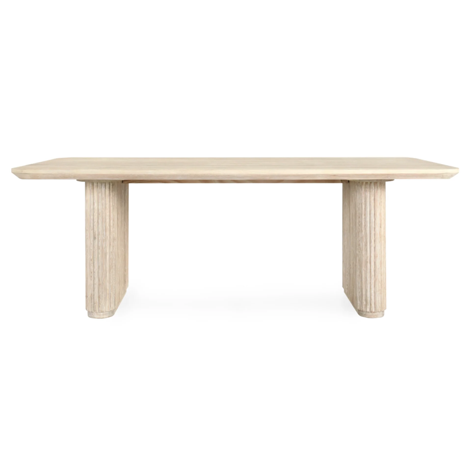Vander Oak Wood 84" Dining Table Cream Washed - Image 2