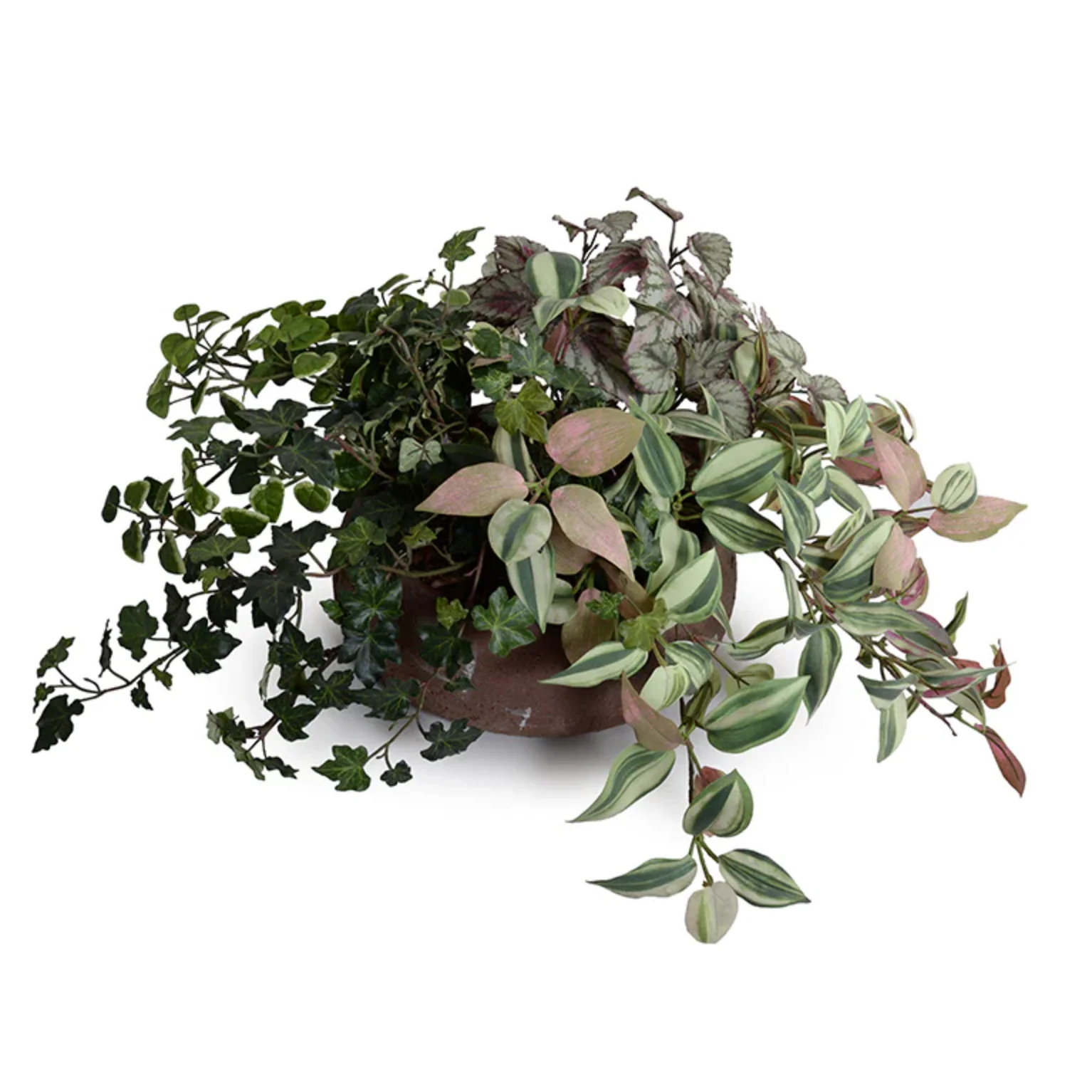 Assorted Greenery in clay bowl - Image 1