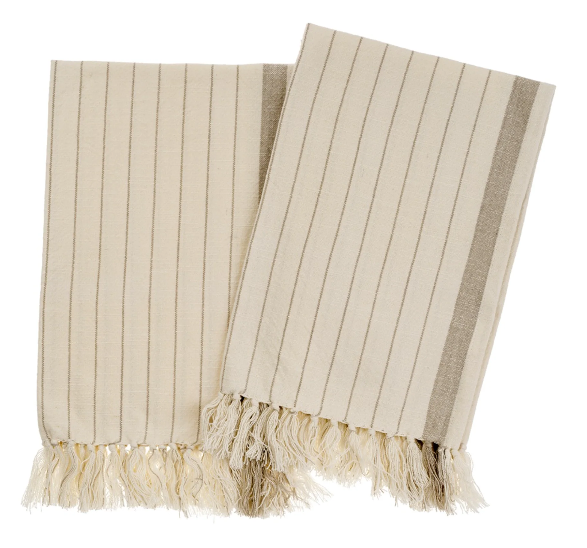 Pinstripe Hammam Hand Towels Stone