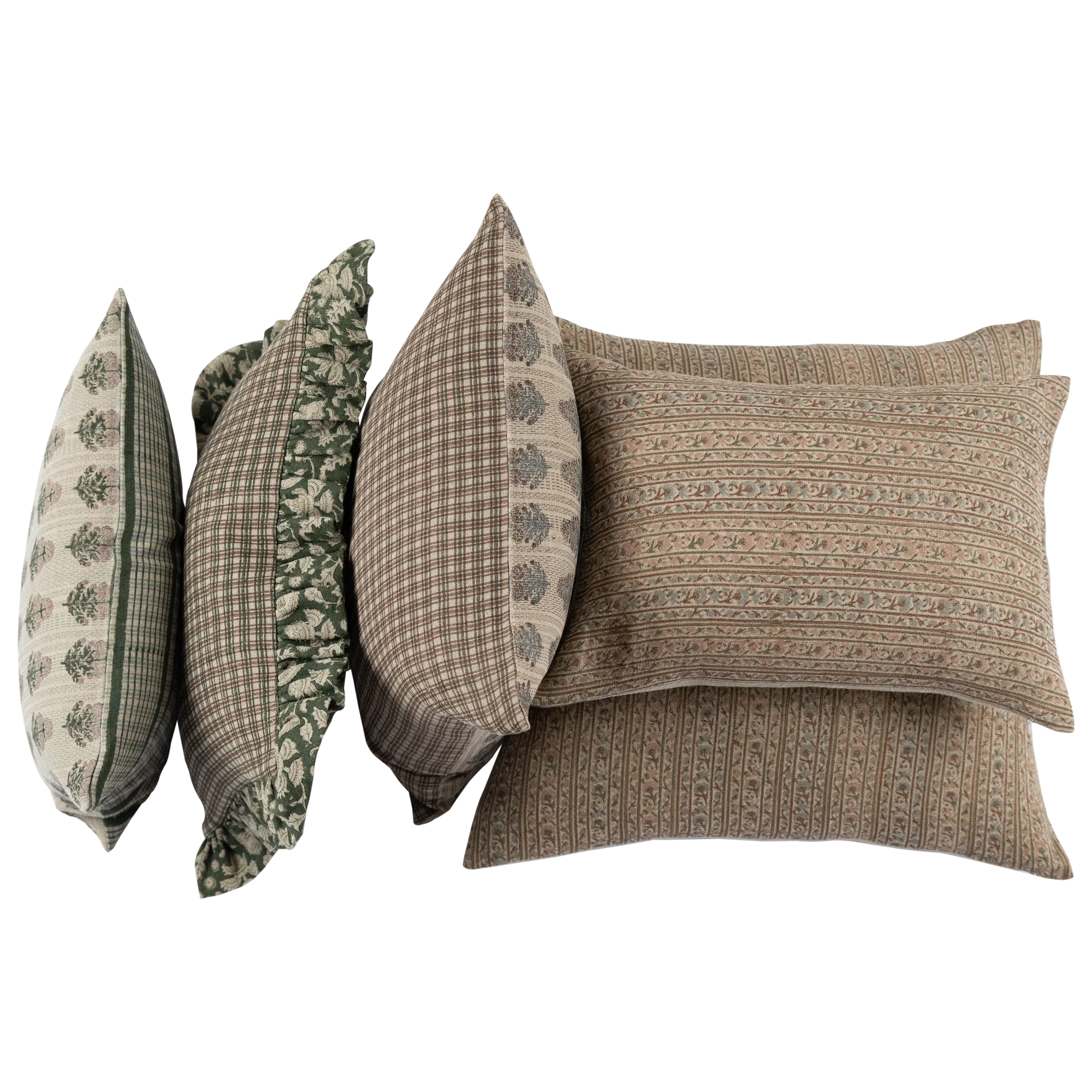 Catania Coco with Bari Olive Ruffle Pillow - Image 3