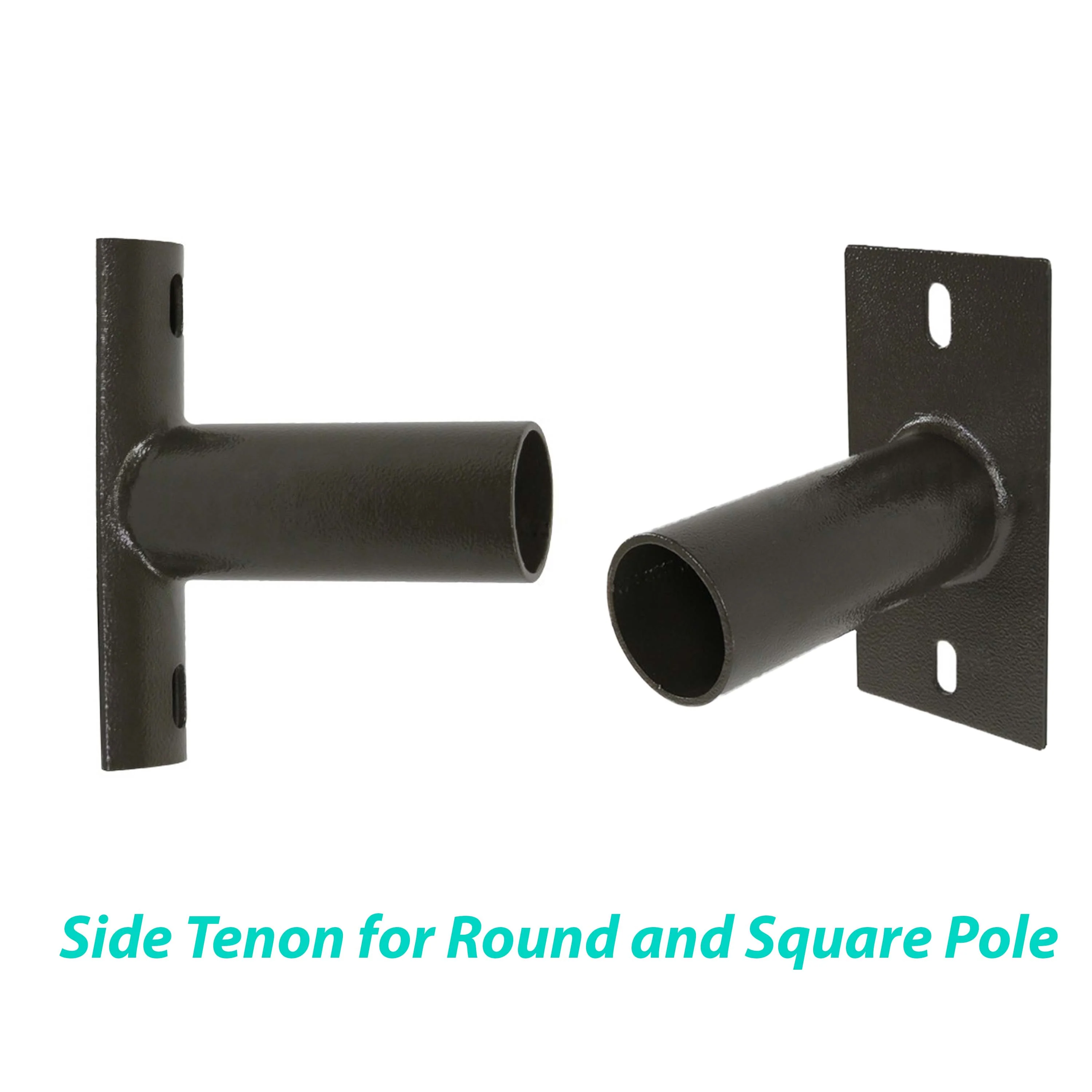 Side Tenon Wall Mount for Round Poles - Bronze - Image 3