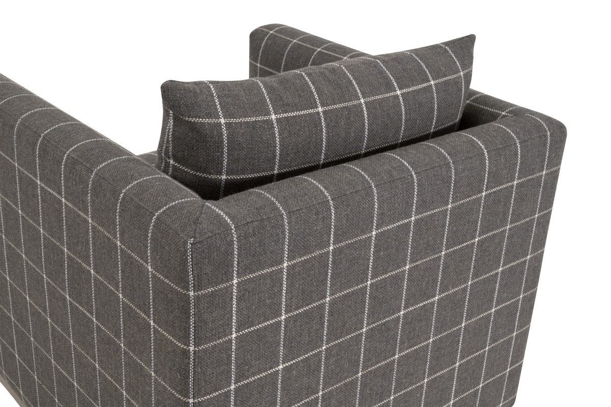 Siena Plinth Base Swivel Club Chair | Performance Windowpane Steel - Image 3