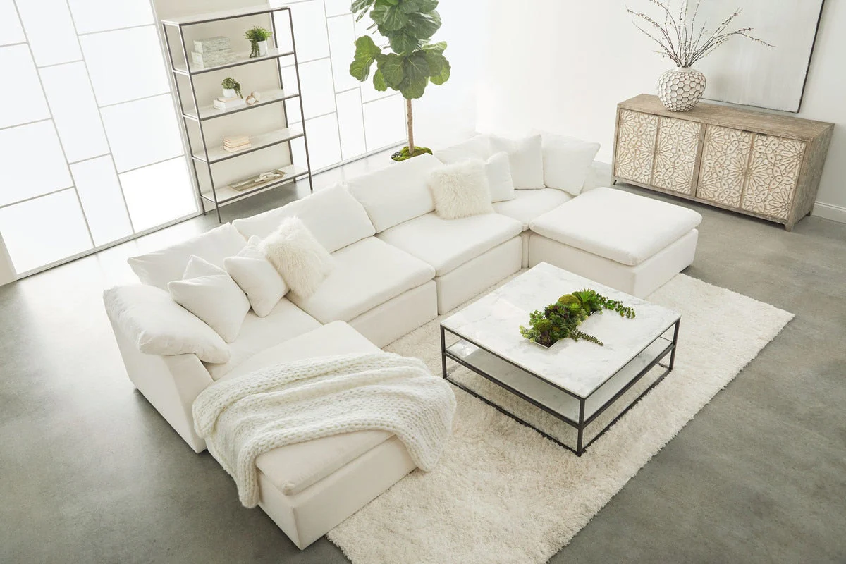 Sky Modular Armless Chair | LiveSmart Peyton Pearl - Image 3